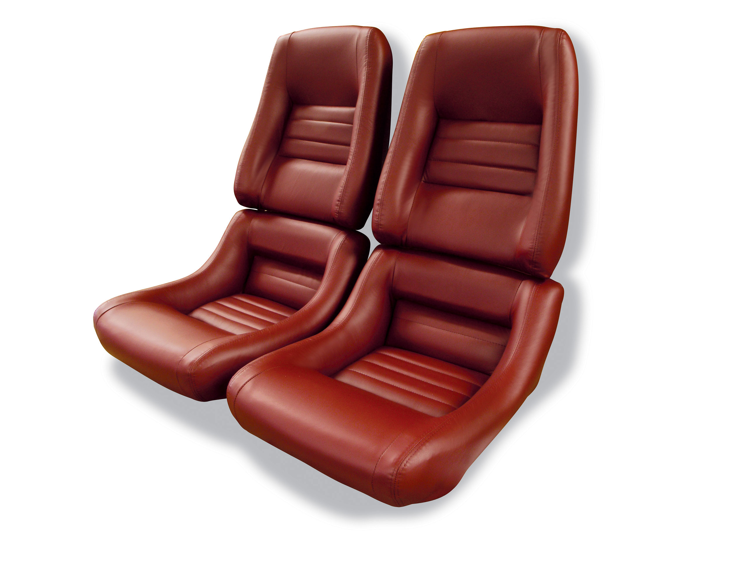1982 Corvette C3 "Leather-Like" Vinyl Seat Covers Red 4" Bolster CA-421726 