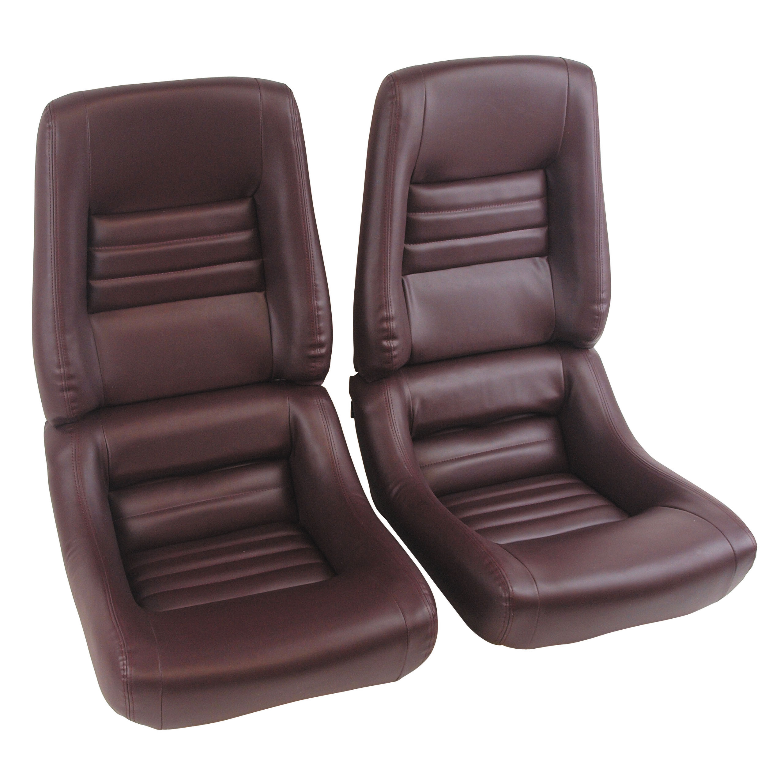 1980 Corvette C3 "Leather-Like" Vinyl Seat Covers Claret 4" Bolster CA-421736 