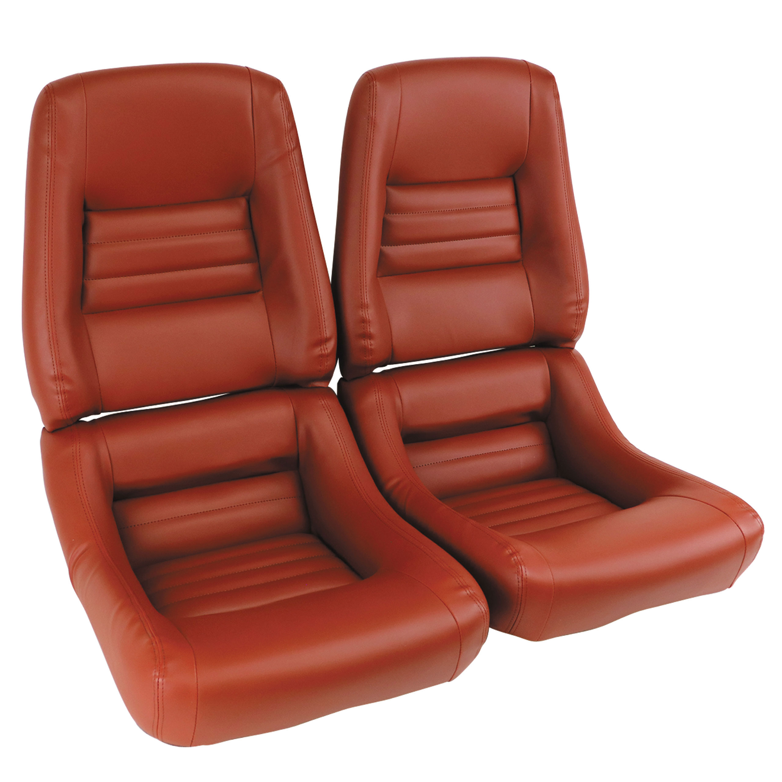 1981 Corvette C3 "Leather-Like" Vinyl Seat Covers Cinnabar 4" Bolster CA-421739 