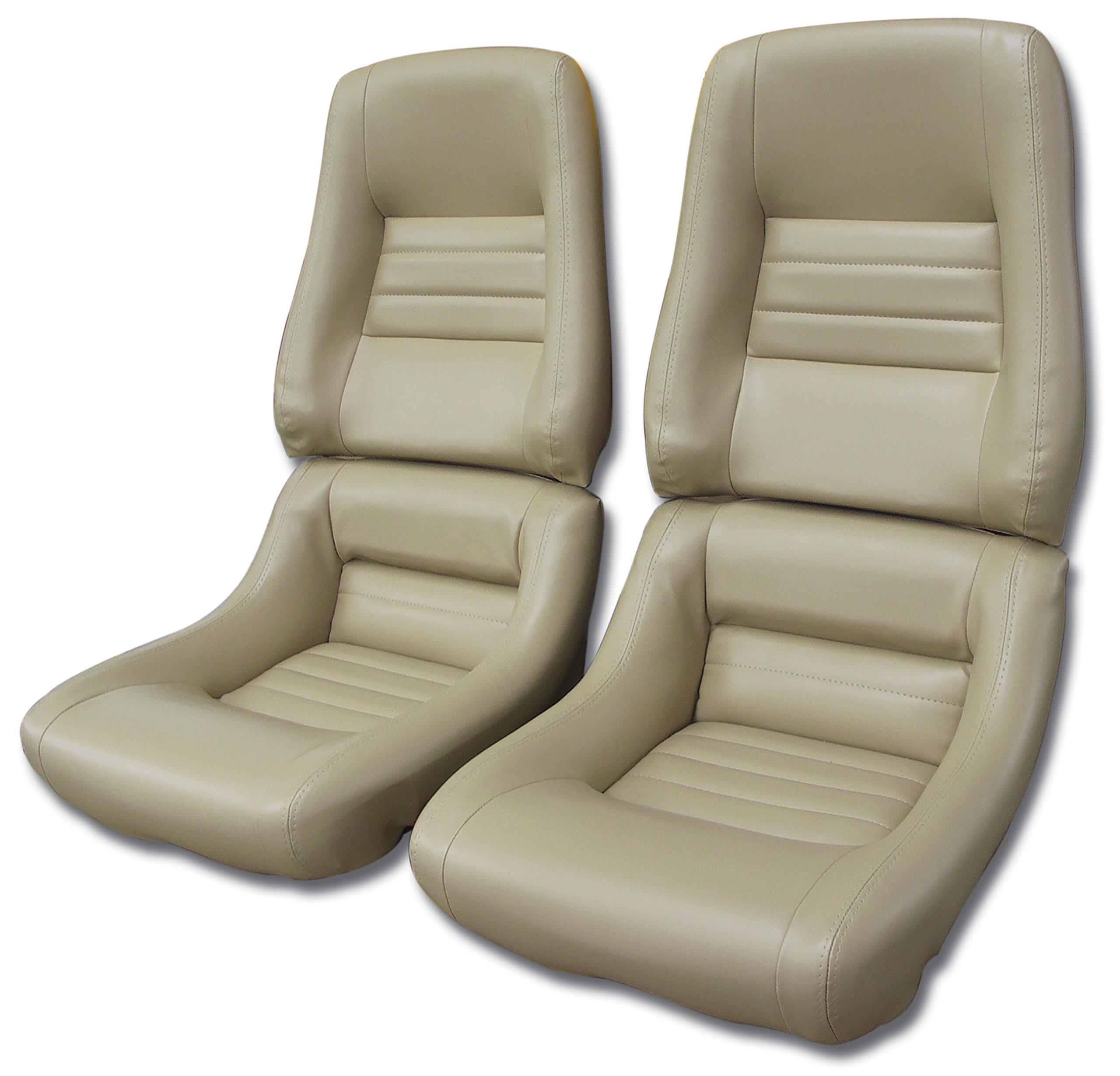 1979-80 Corvette C3 "Leather-Like" Vinyl Seat Covers Doeskin 4" Bolster CA-421750 
