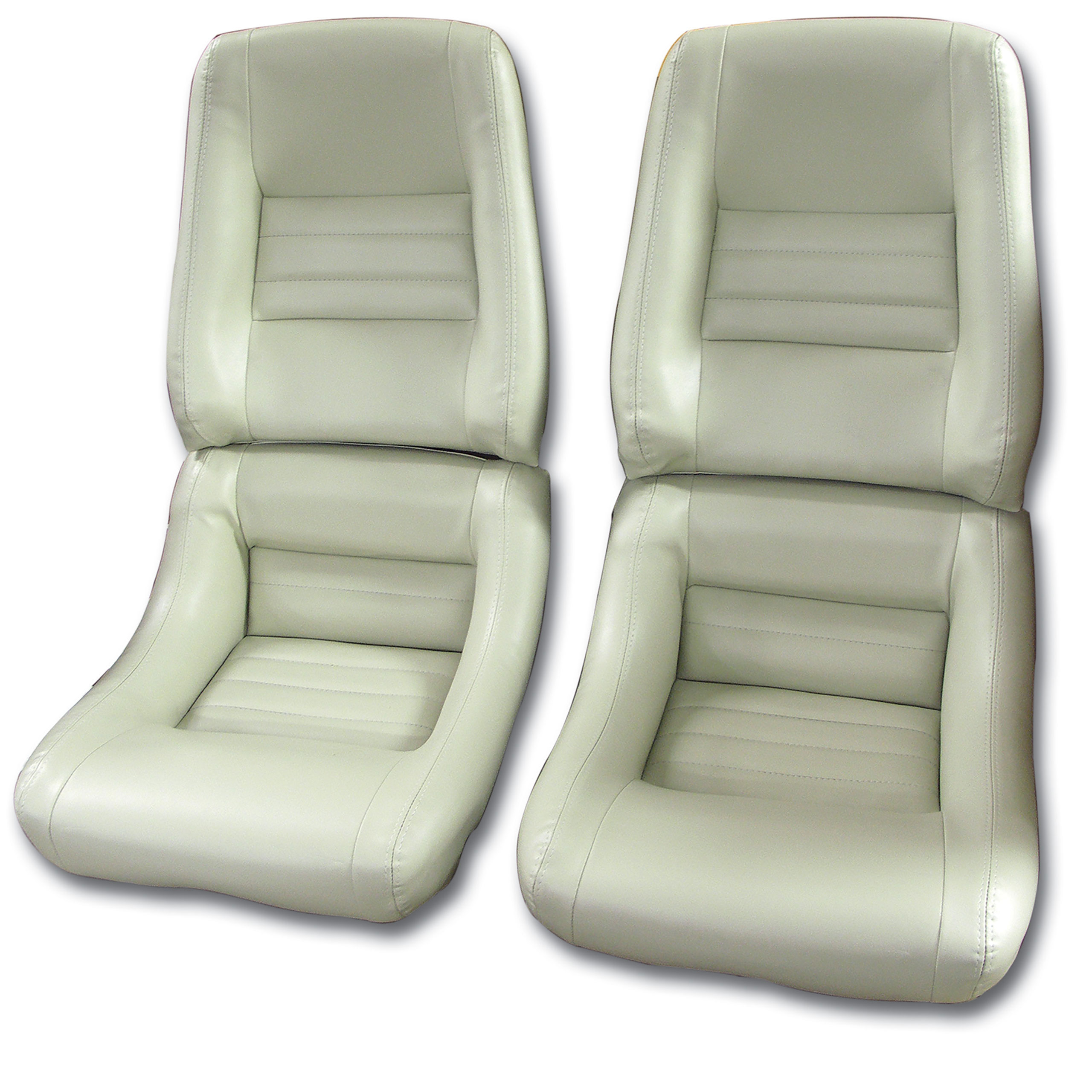 1979-1980 Corvette C3 "Leather-Like" Vinyl Seat Covers Oyster 4" Bolster CA-421766