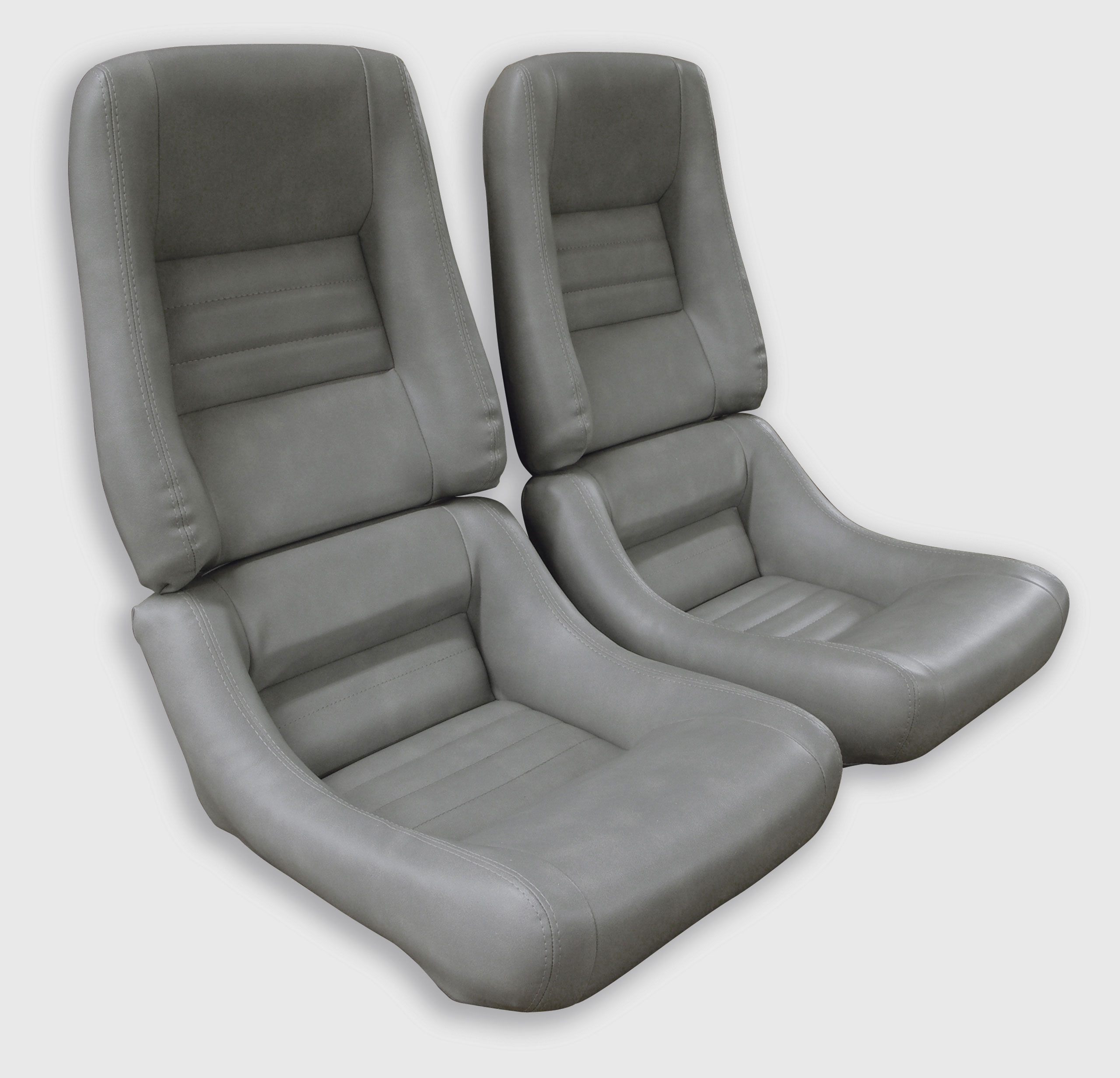 1982 Corvette C3 "Leather-Like" Vinyl Seat Covers Gray 4" Bolster CA-421768 