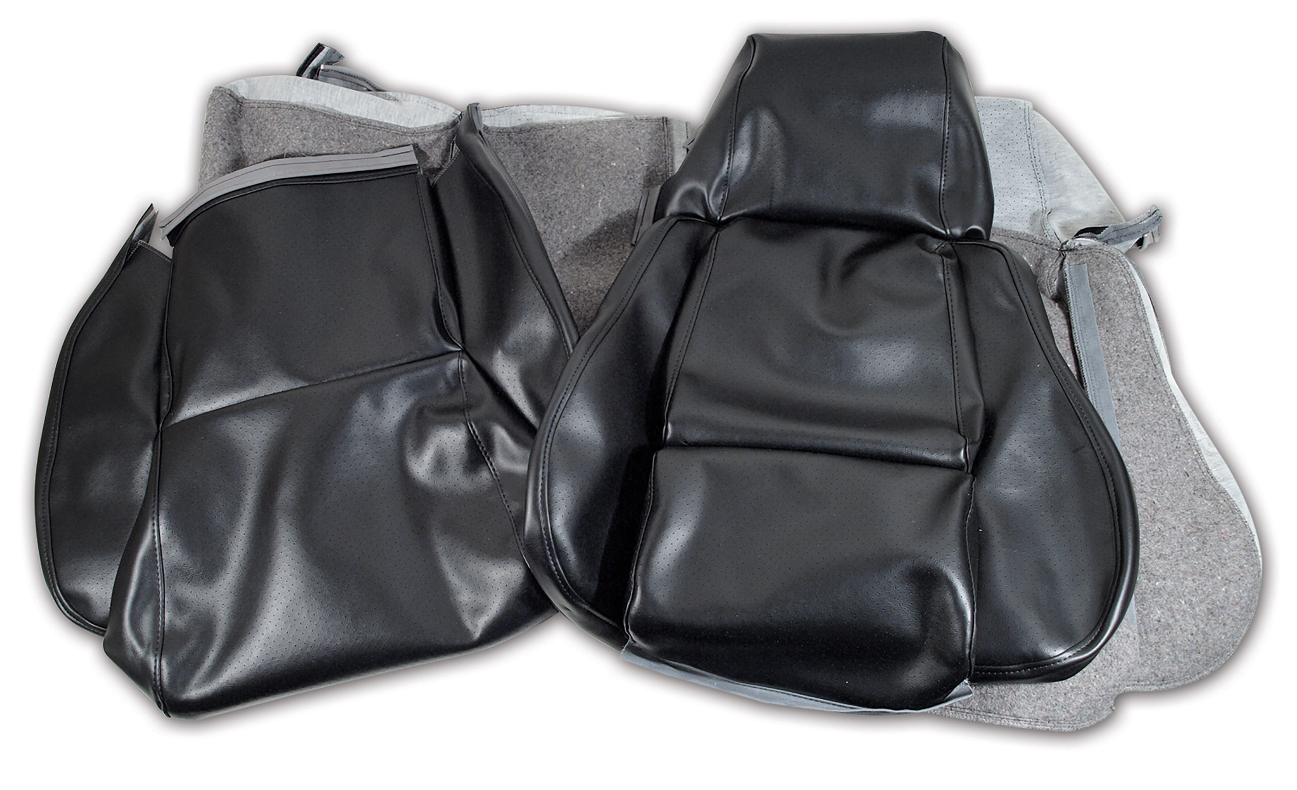 1984-1988 Corvette C4 "Leather-Like" Vinyl Seat Covers Black Standard CA-421820 