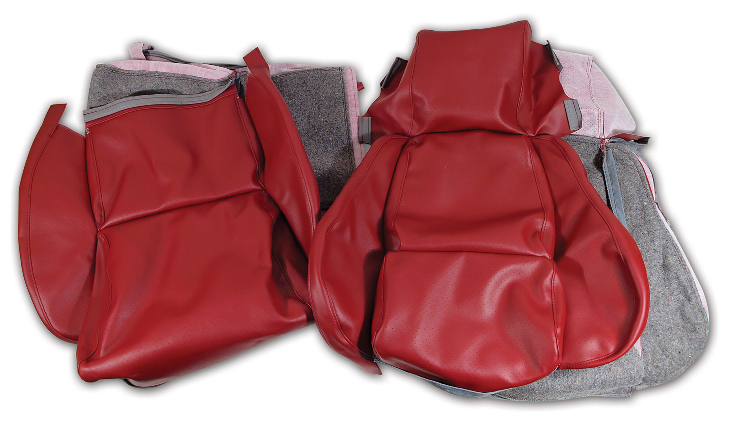 1984-1985 Corvette C4 "Leather-Like" Vinyl Seat Covers Red Standard CA-421827 