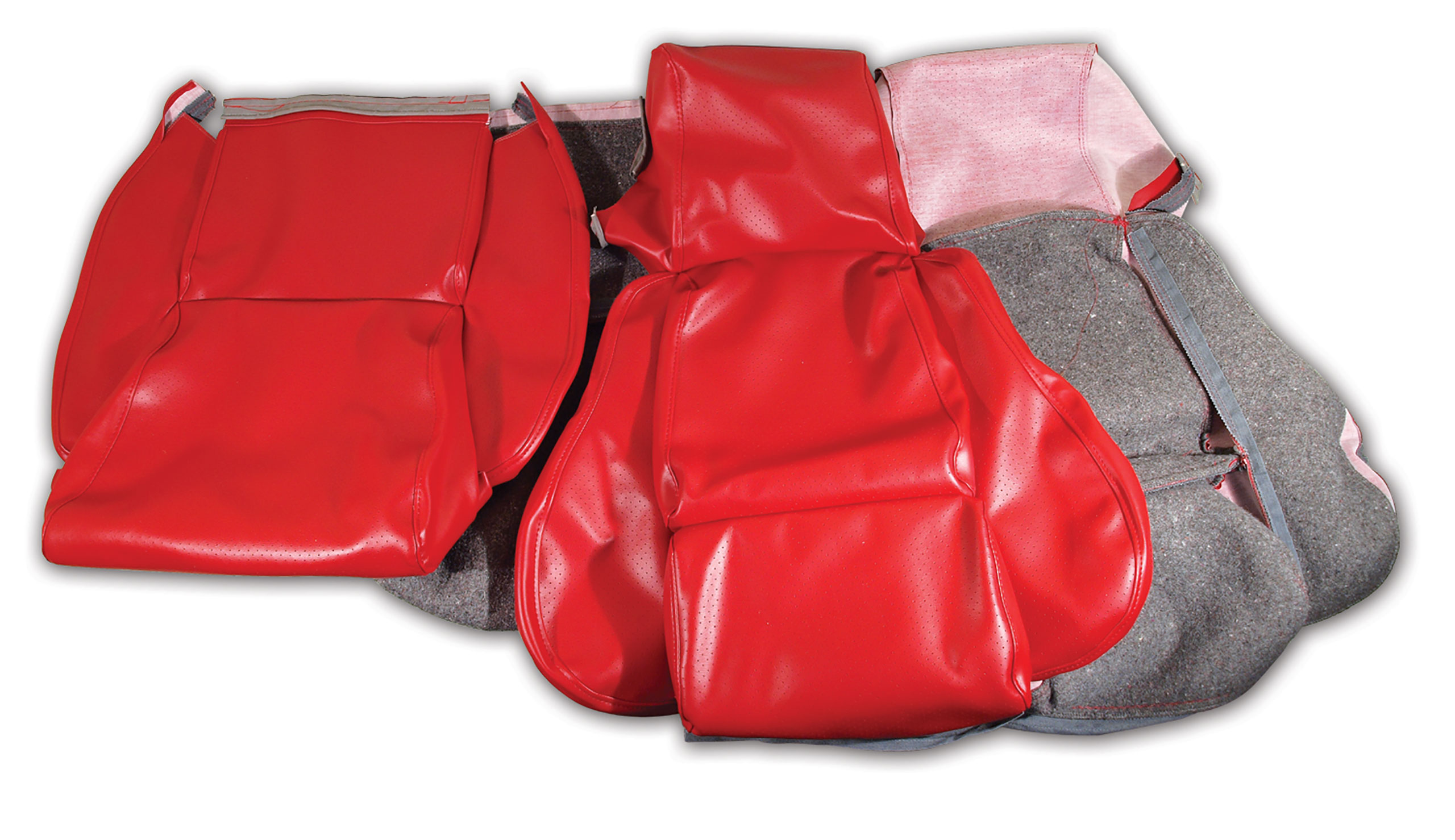 1986-1988 Corvette C4 "Leather-Like" Vinyl Seat Covers Red Standard CA-421875 