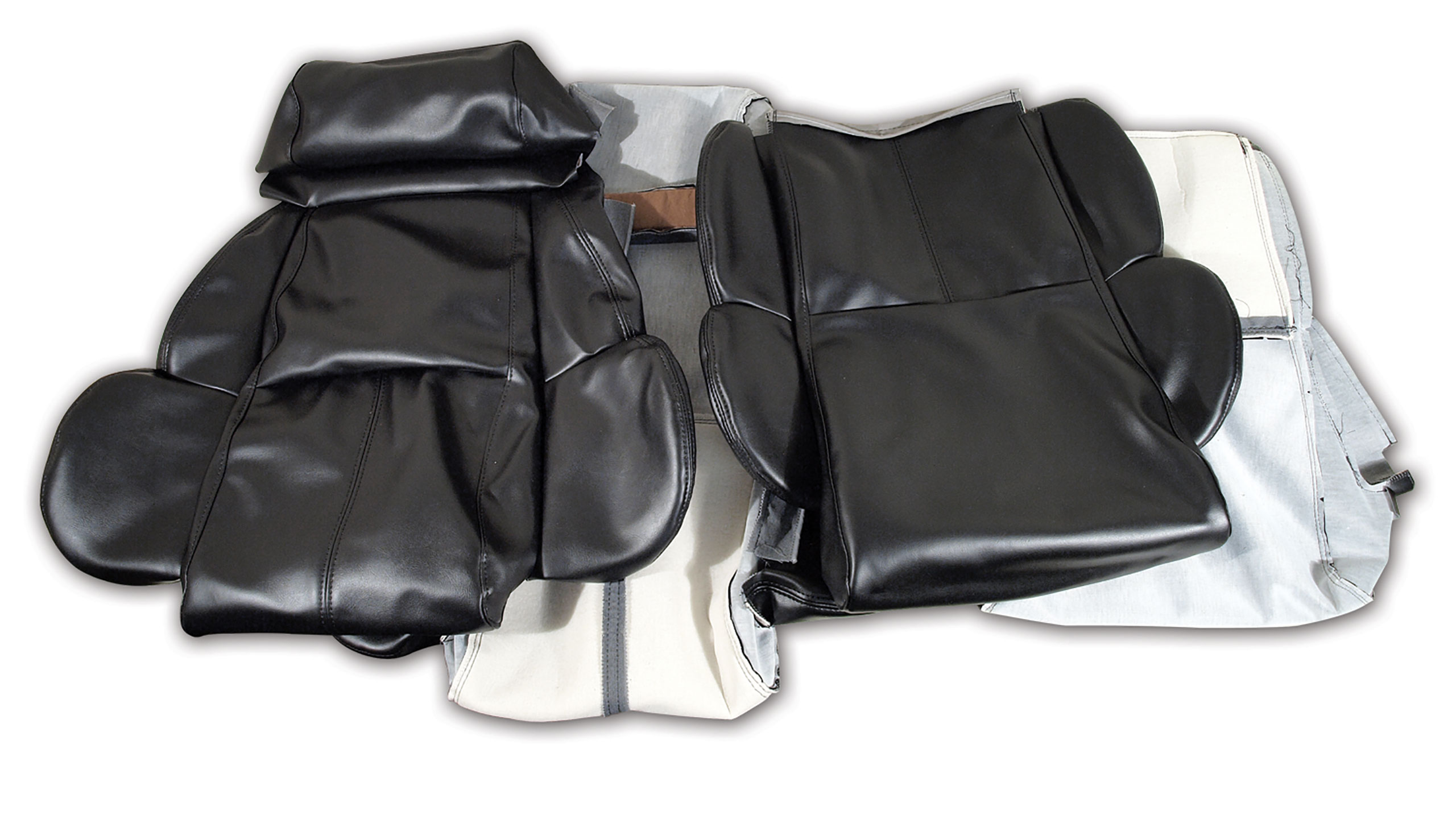 1989-1992 Corvette C4 "Leather-Like" Vinyl Seat Covers Black Standard CA-421920 
