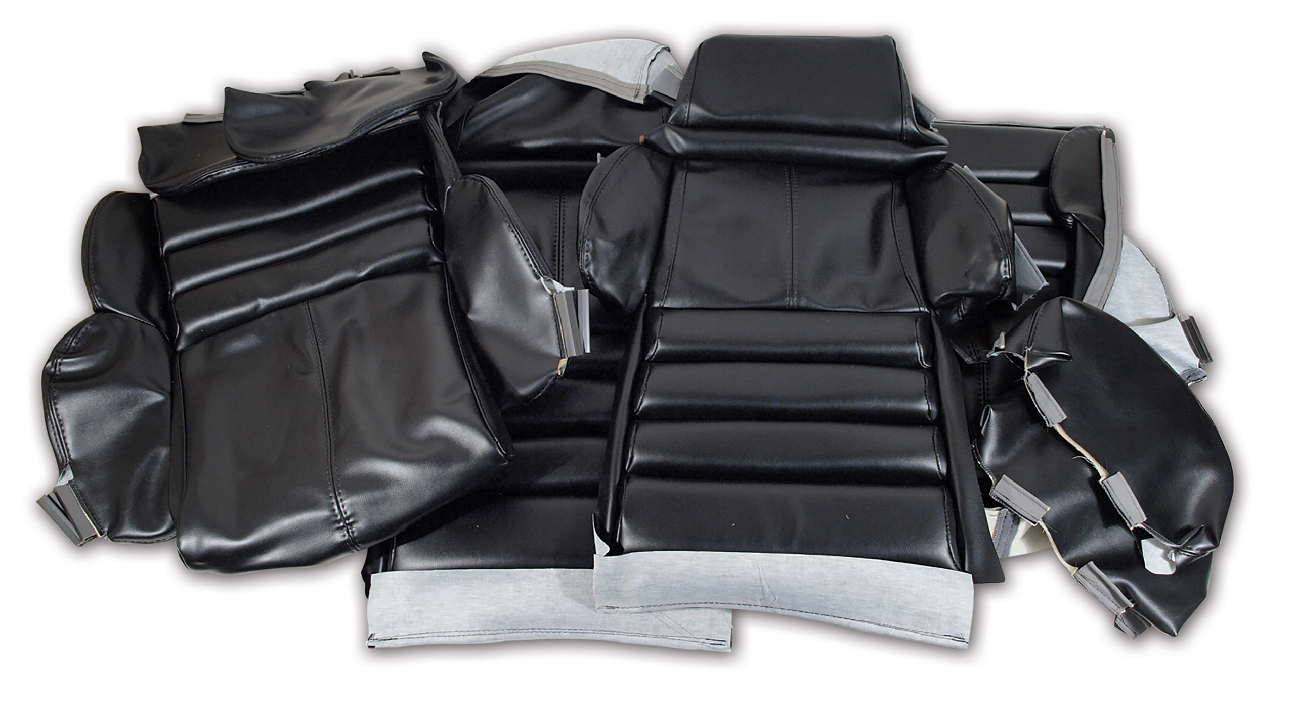 1989-1990 Corvette C4 "Leather-Like" Vinyl Seat Covers Black Sport CA-422120 