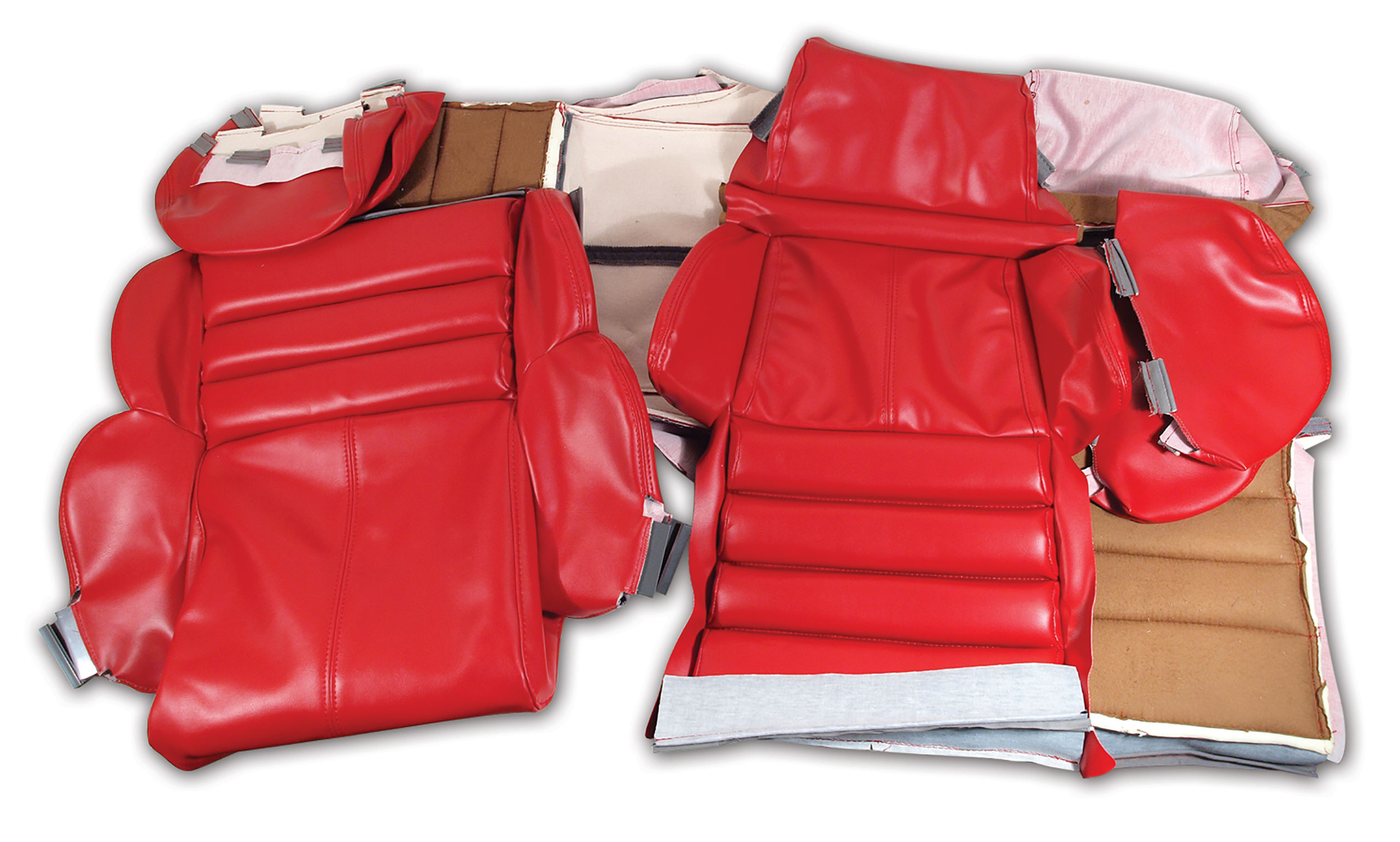 1989-1990 Corvette C4 "Leather-Like" Vinyl Seat Covers Red Sport CA-422175 
