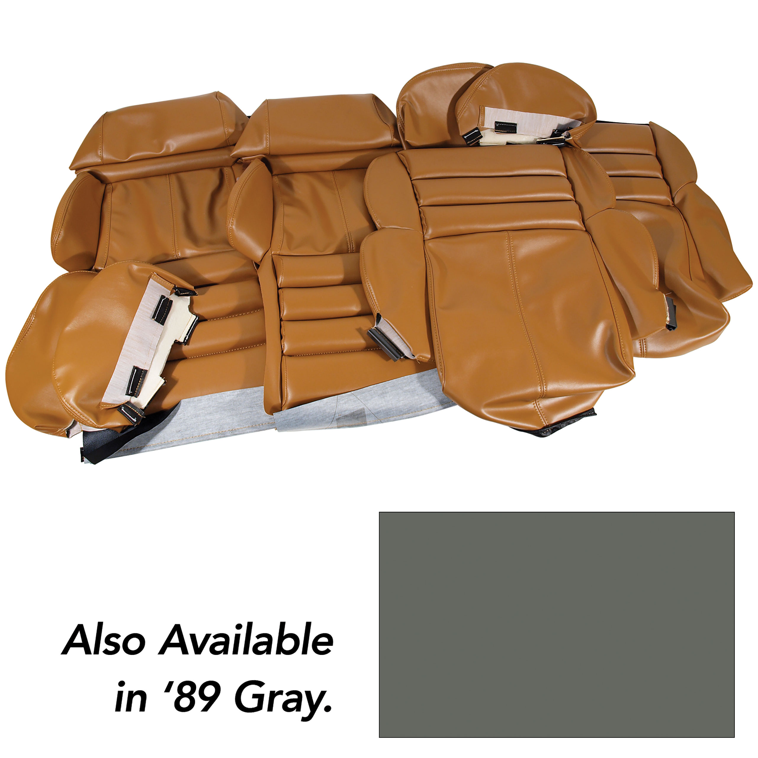 1989 Corvette C4 "Leather-Like" Vinyl Seat Covers Gray Sport CA-422179