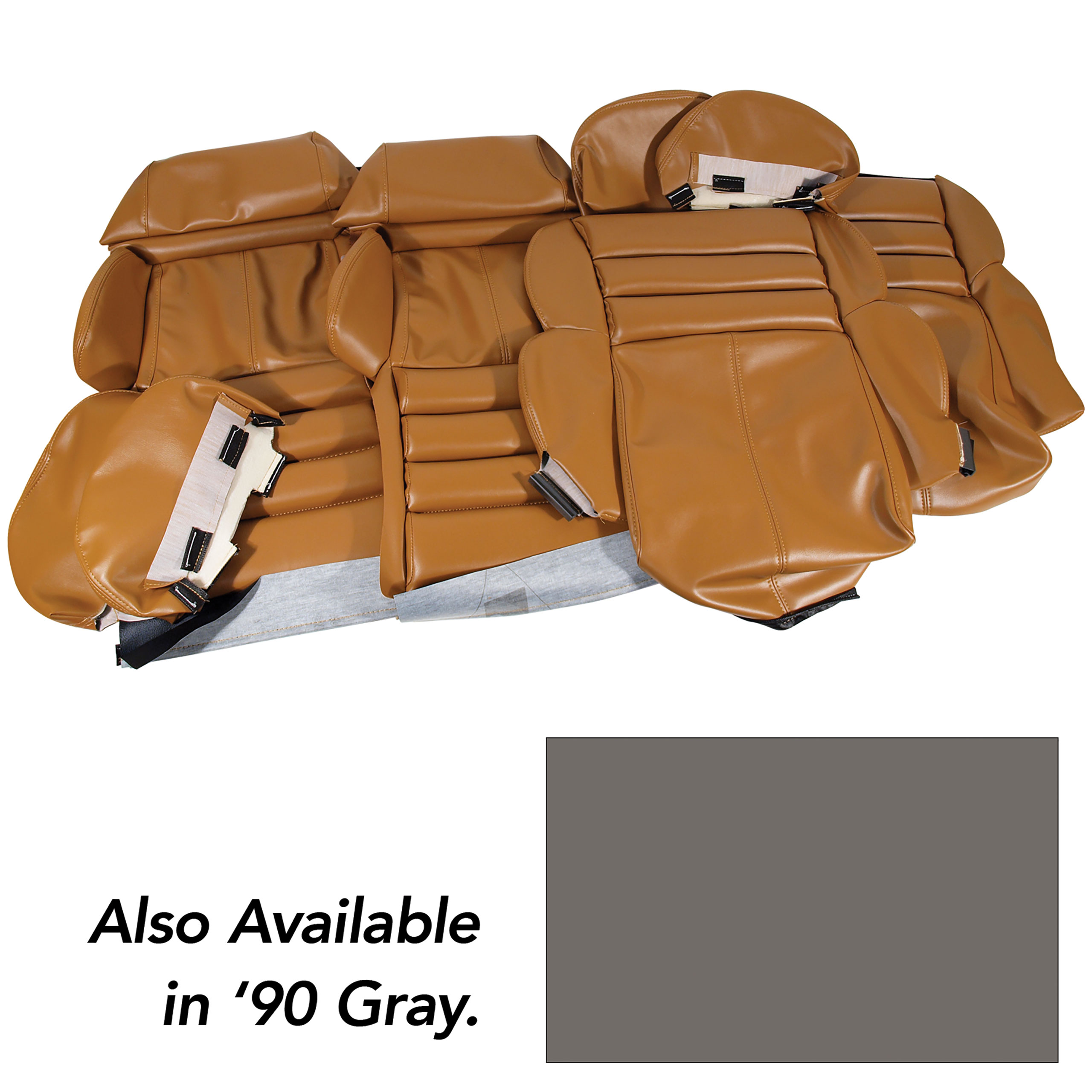 "Leather-Like" Vinyl Seat Covers Gray Sport For 1990 Corvette