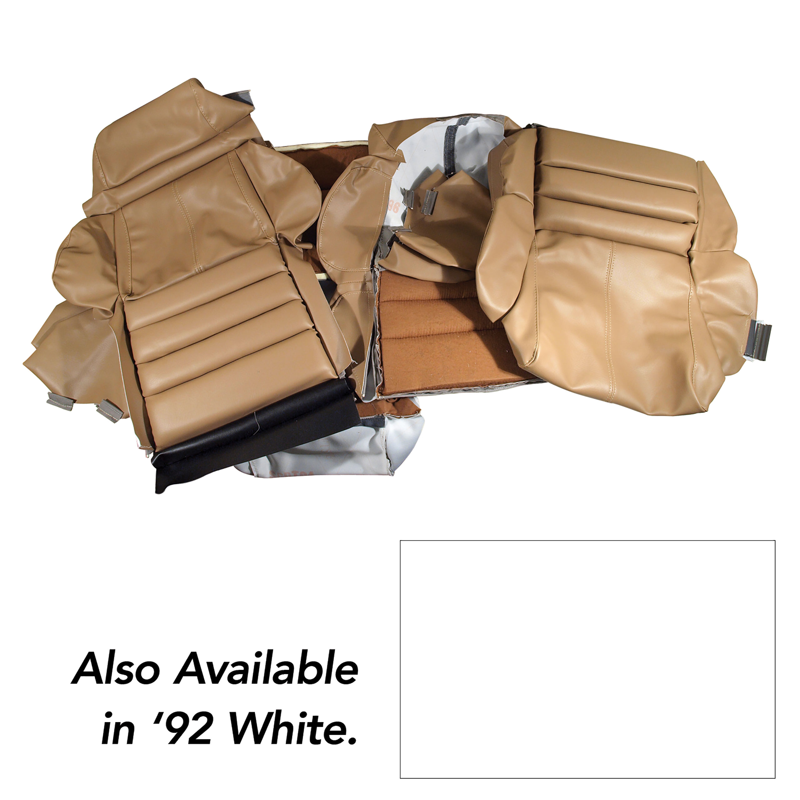  1992 Corvette C4 "Leather-Like" Vinyl Seat Covers White Sport CA-422283