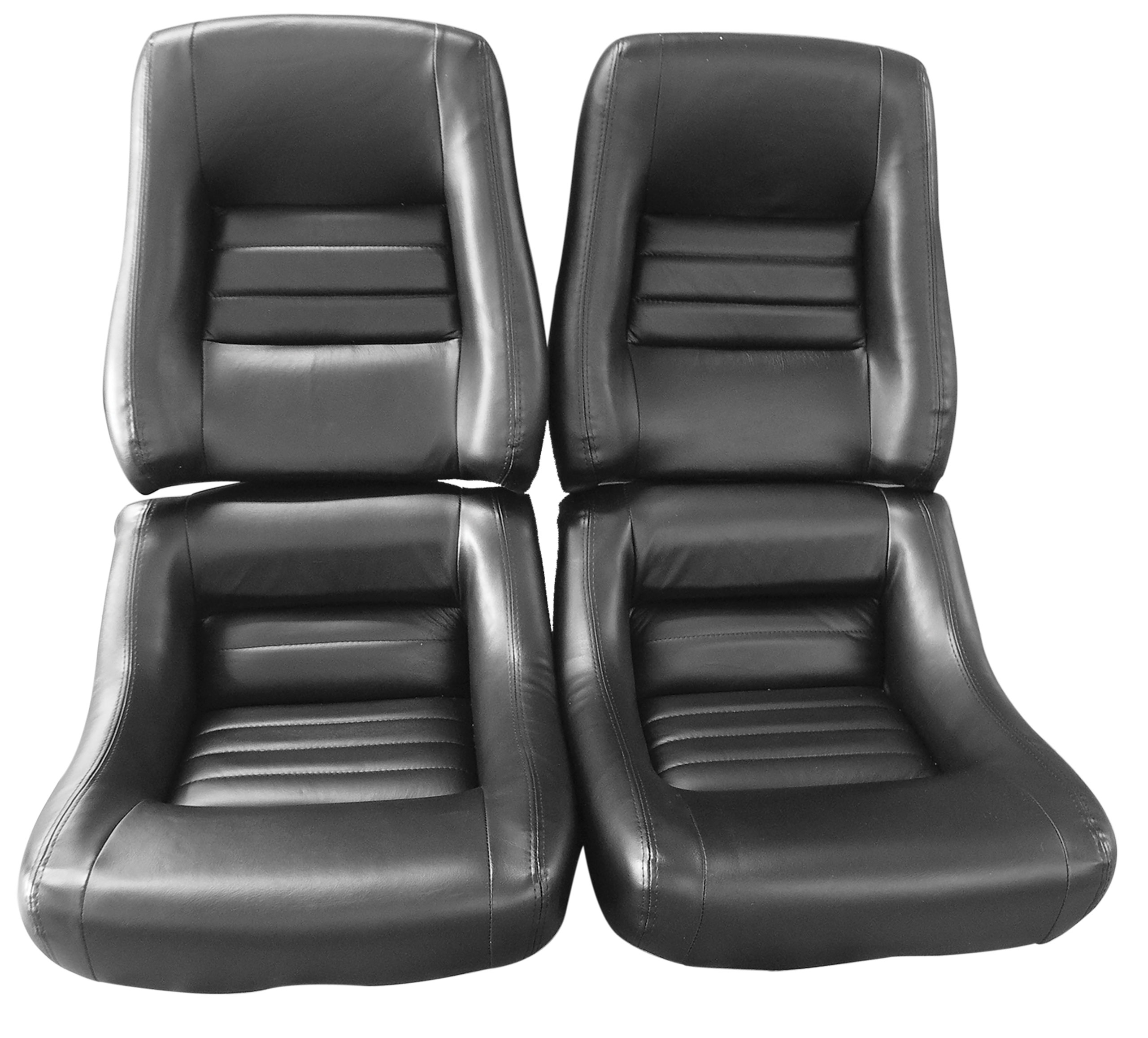 1979-1981 Corvette C3 Mounted Leather Seat Covers Black 4" Bolster CA-422520 