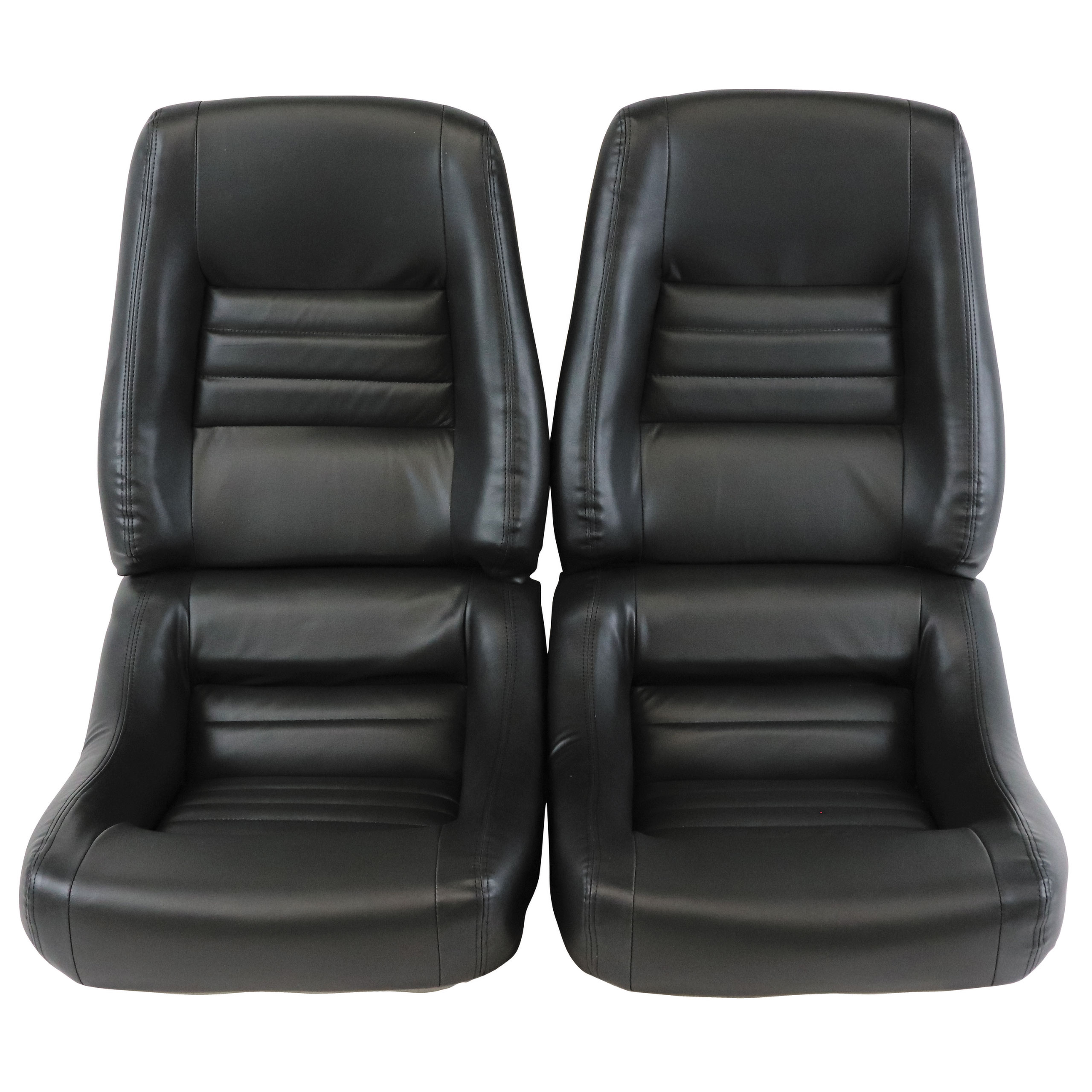 82 Corvette C3 Mounted Leather Seat Covers Charcoal Lthr/Vnyl Original 4" Blstr CA-422521 