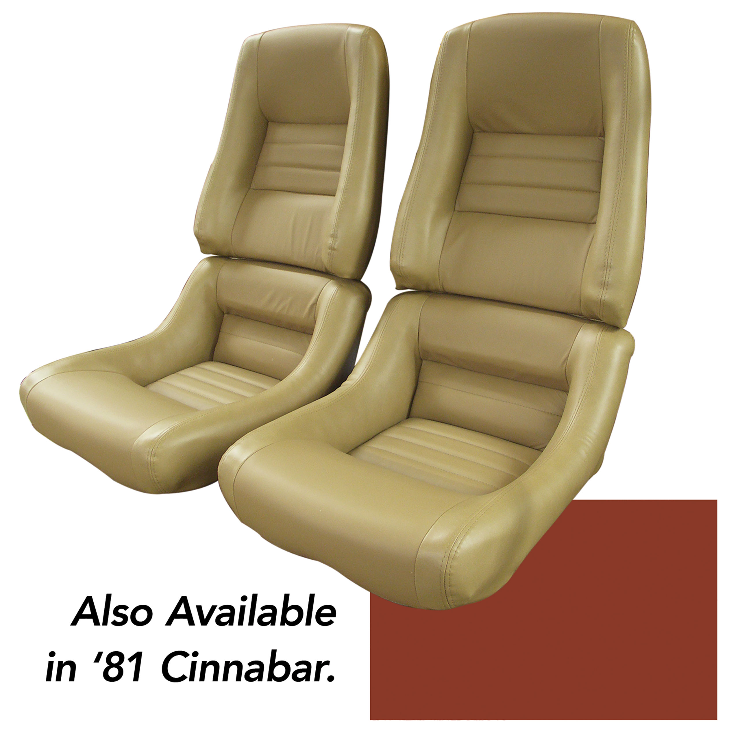 81 Corvette C3 Mounted Leather Seat Covers Cinnabar Lthr/Vnyl Original 4" Blstr CA-422539 