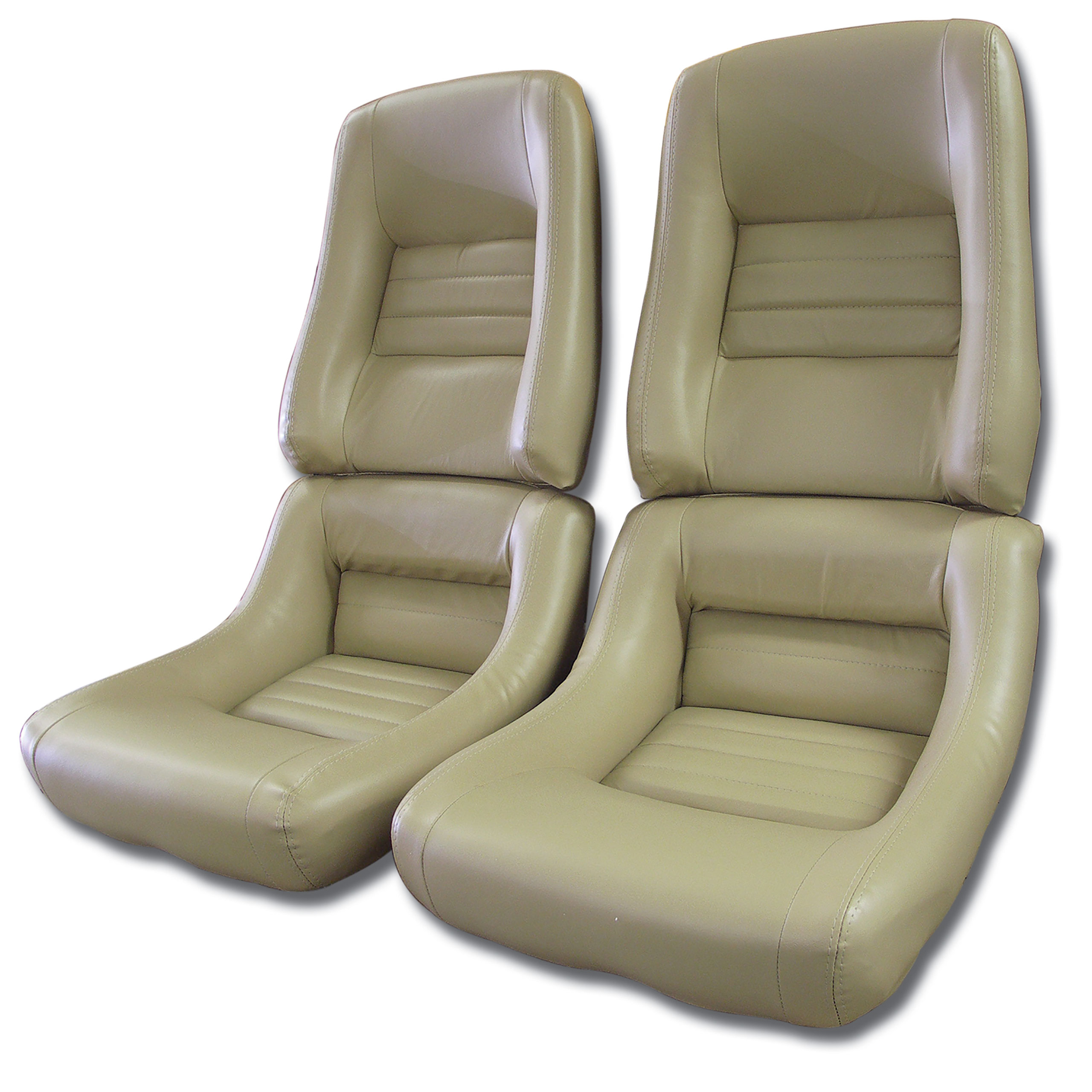 Leather Seat Covers Doeskin Leather/Vinyl Original 4" Bolster For 79-80 Corvette