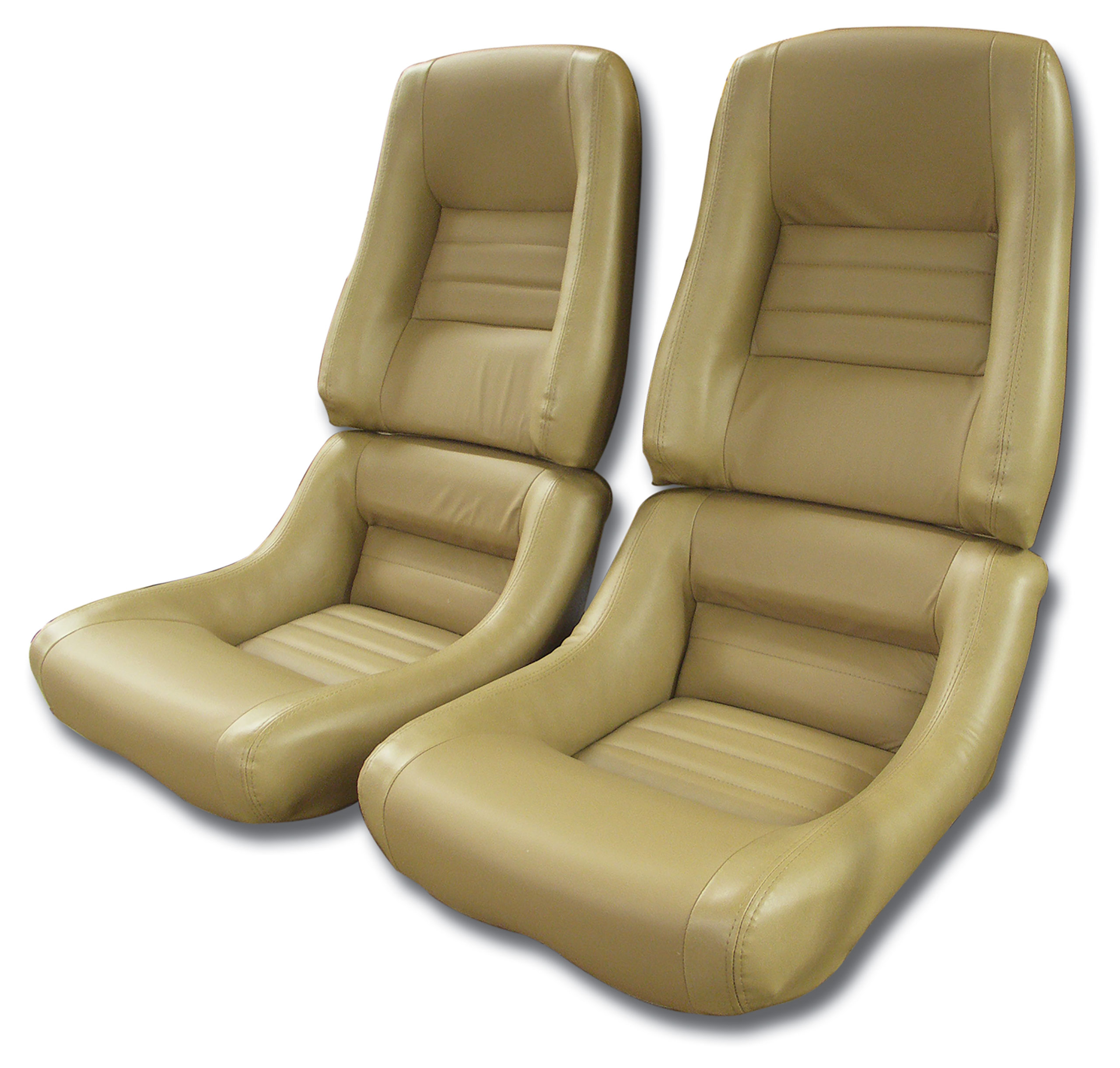 81-82 Corvette C3 420158 Leather Seat Covers mel Leather/Vinyl Original 4" Bols CA-422558 