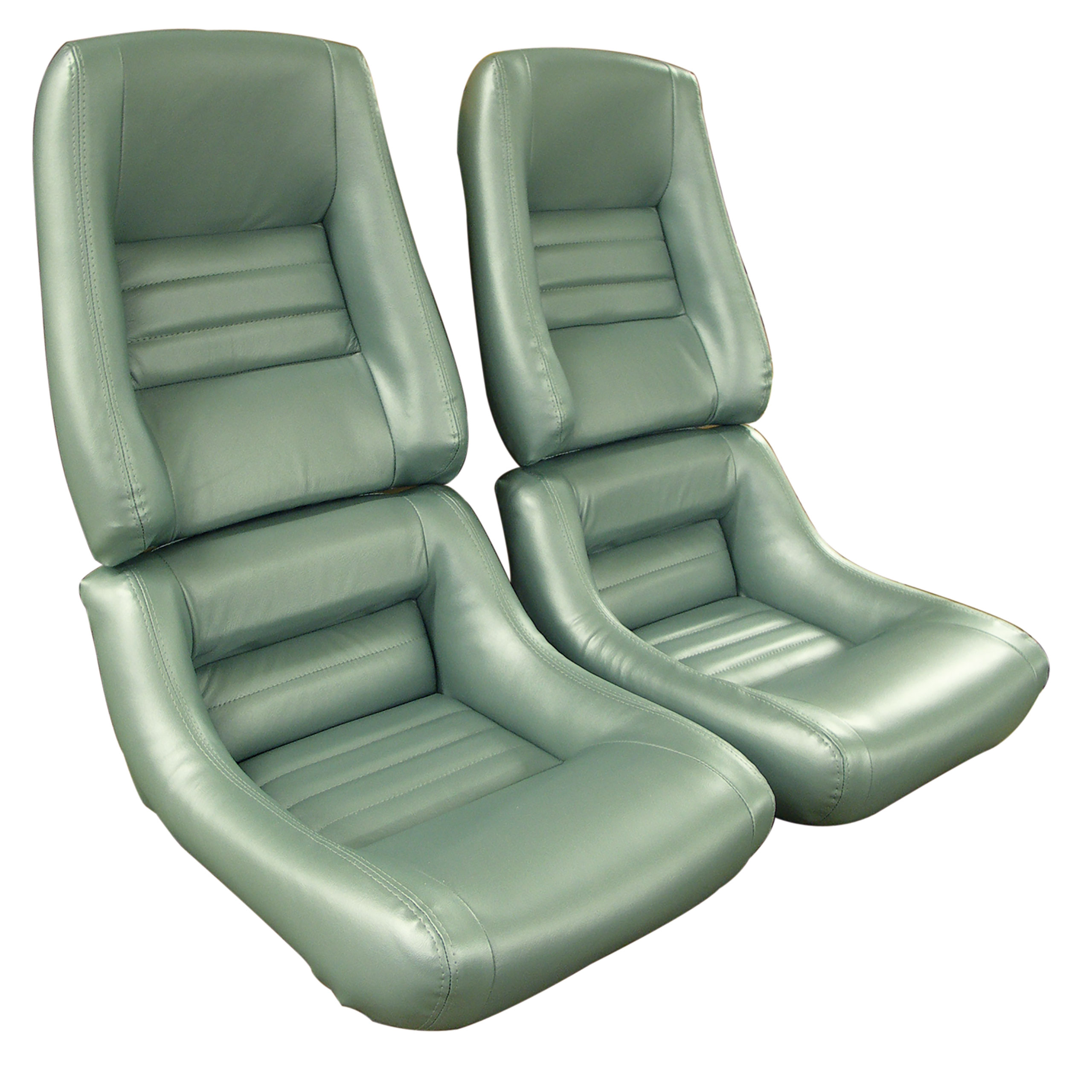 Mounted Leather Seat Covers Silvrgrn Lthr/Vnyl Original 4" Blstr For 82 Corvette
