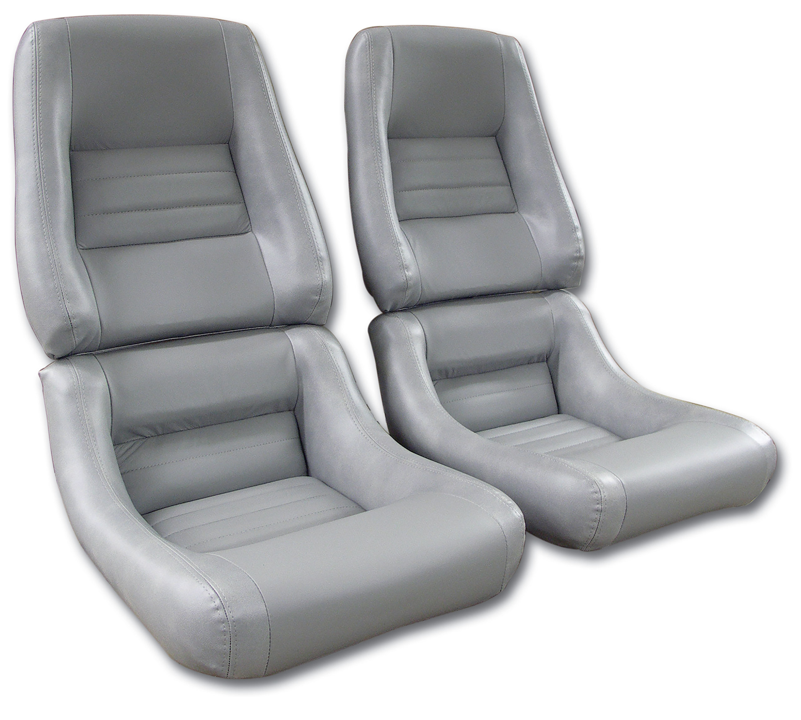 1982 Corvette C3 Mounted Leather Seat Covers Gray 4" Bolster CA-422568 
