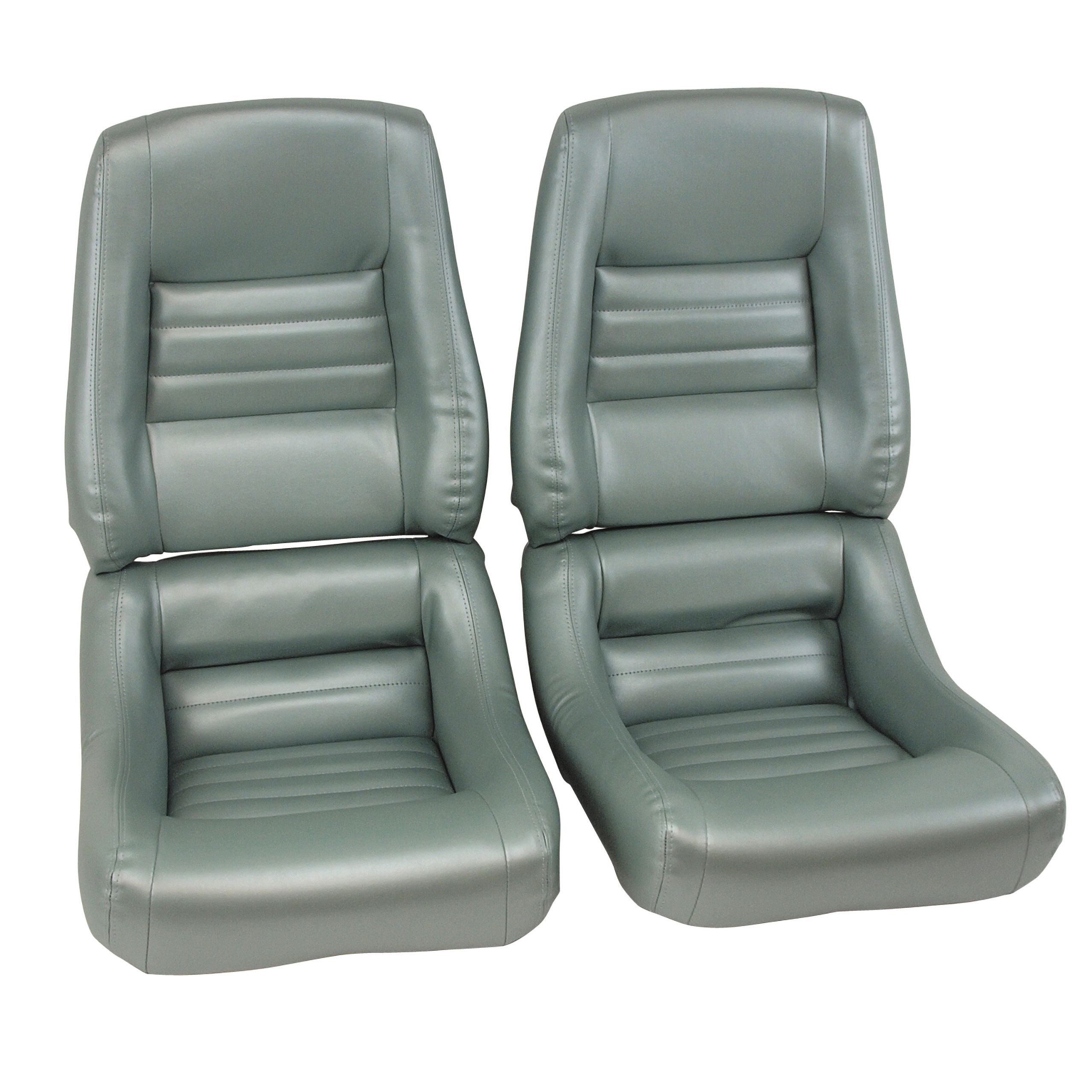 82 Corvette C3 Mounted Leather-Like Vinyl Seat Covers Silvergreen 4" Bolster CA-422759 