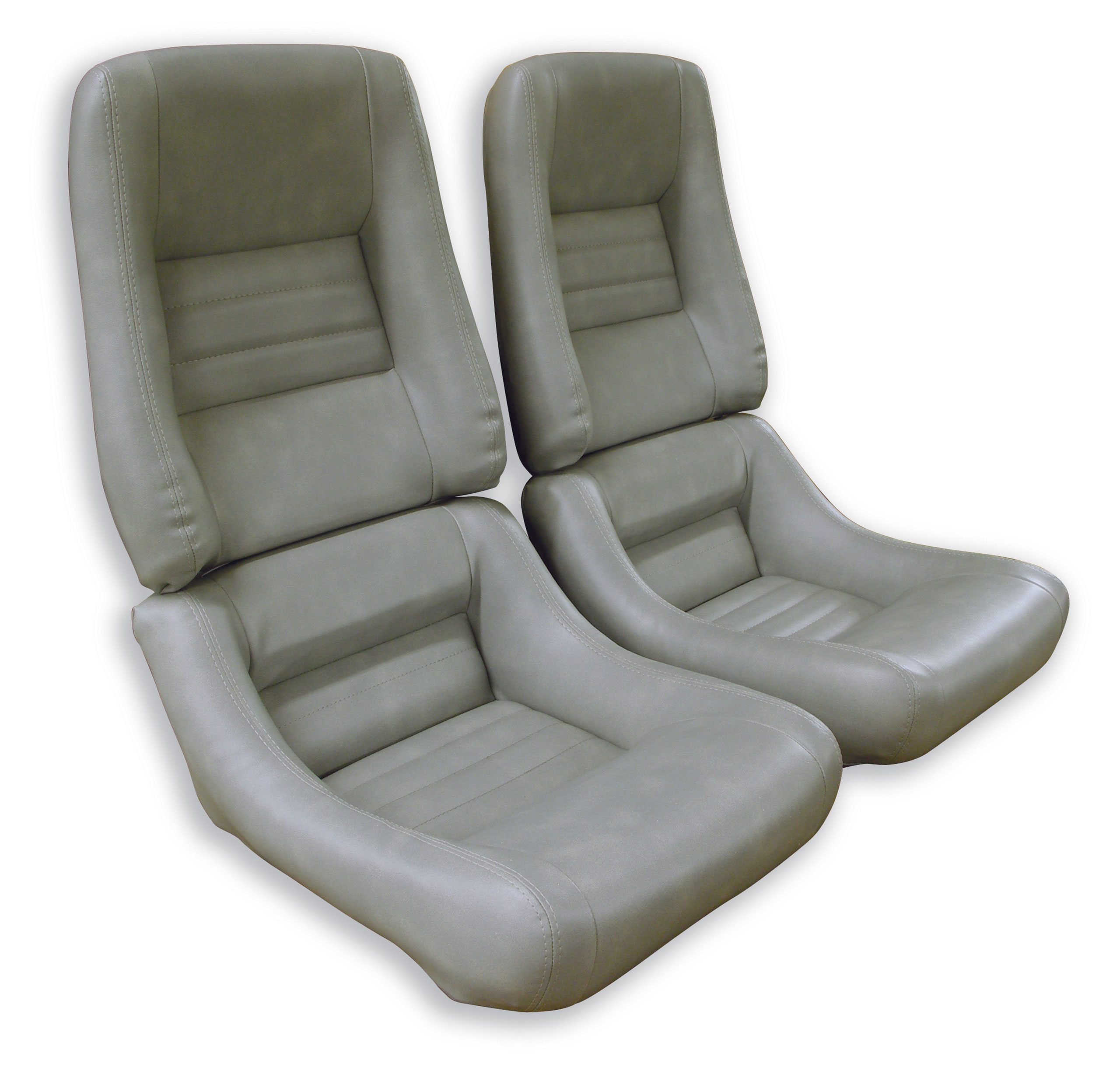 82 Corvette C3 Mounted "Leather-Like" Vinyl Seat Covers Gray 4" Bolster CA-422768 