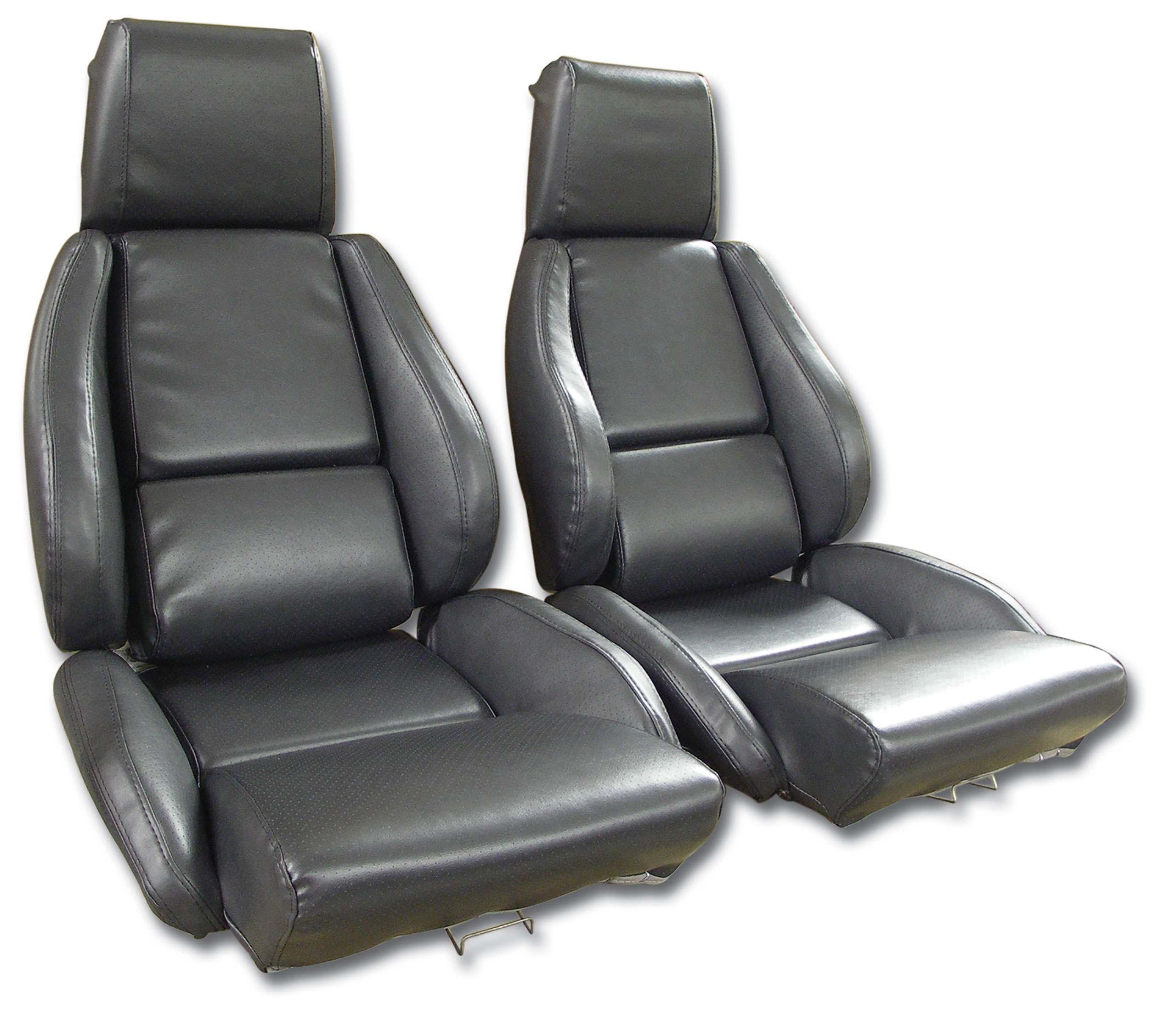 84-87 Corvette C4 Mounted Leather Seat Covers Black /Saddle 2-Tone Standard CA-422922 