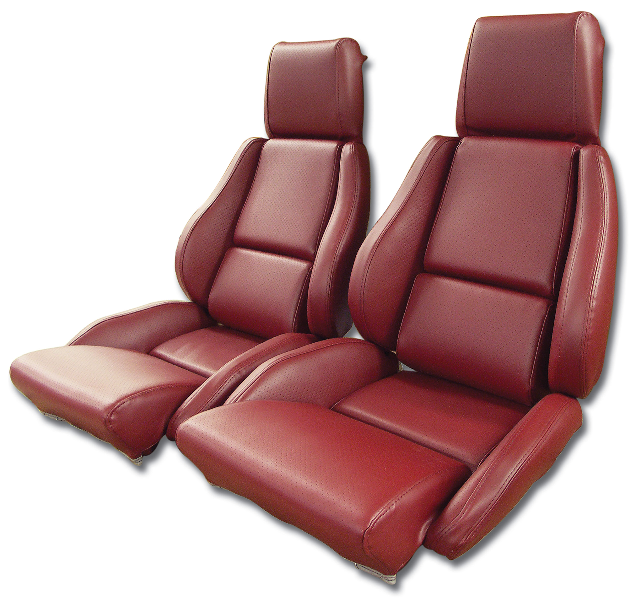 1984-1985 Corvette C4 Mounted "Leather-Like" Vinyl Seat Covers Red Stn CA-422927 