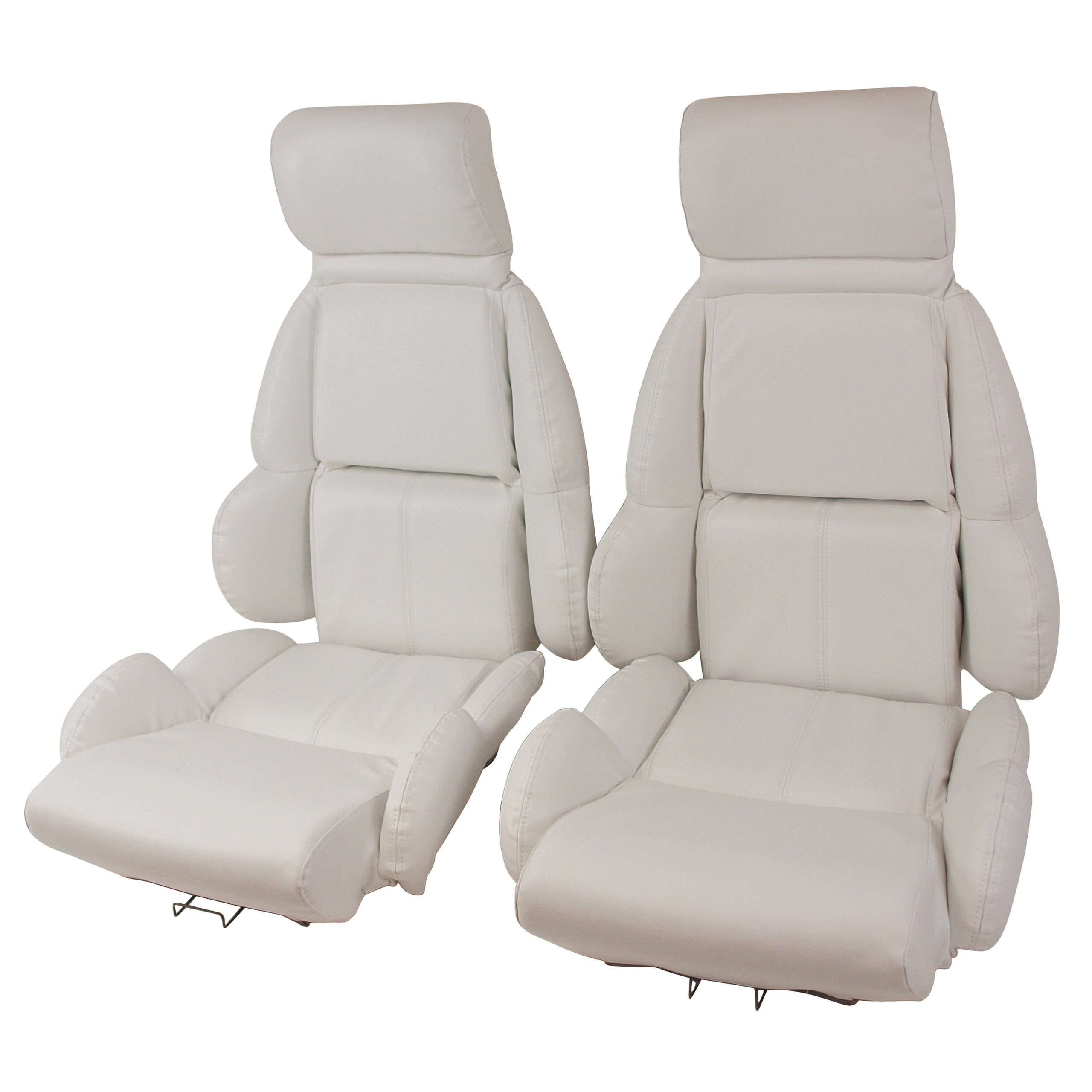 1992 Corvette C4 Mounted "Leather-Like" Vinyl Seat Covers White Standard CA-423183 