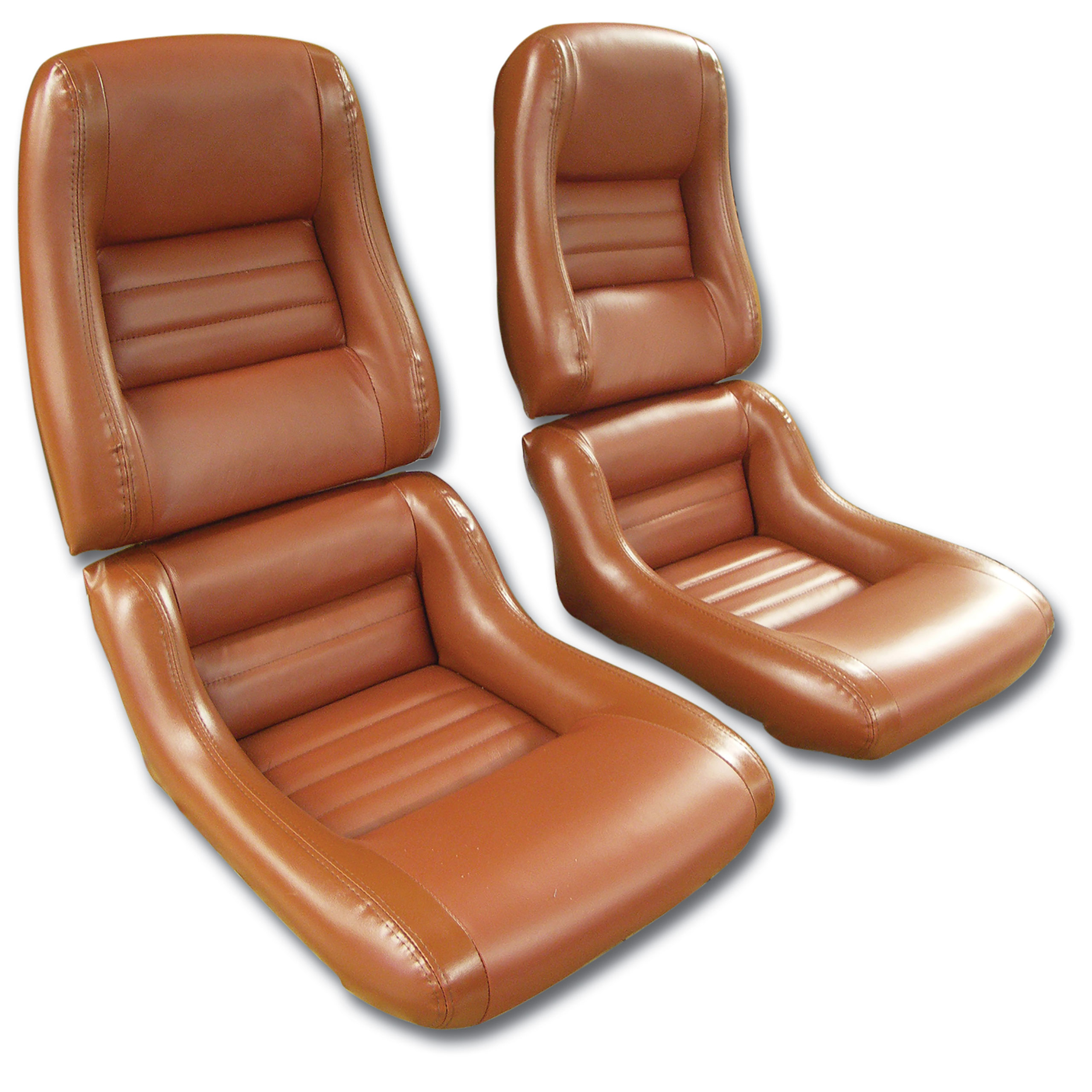 81 Corvette C3 Mounted Leathr Seat Covers Cinnabar Lthr/Vnyl Original 2" Bolstr CA-423239 