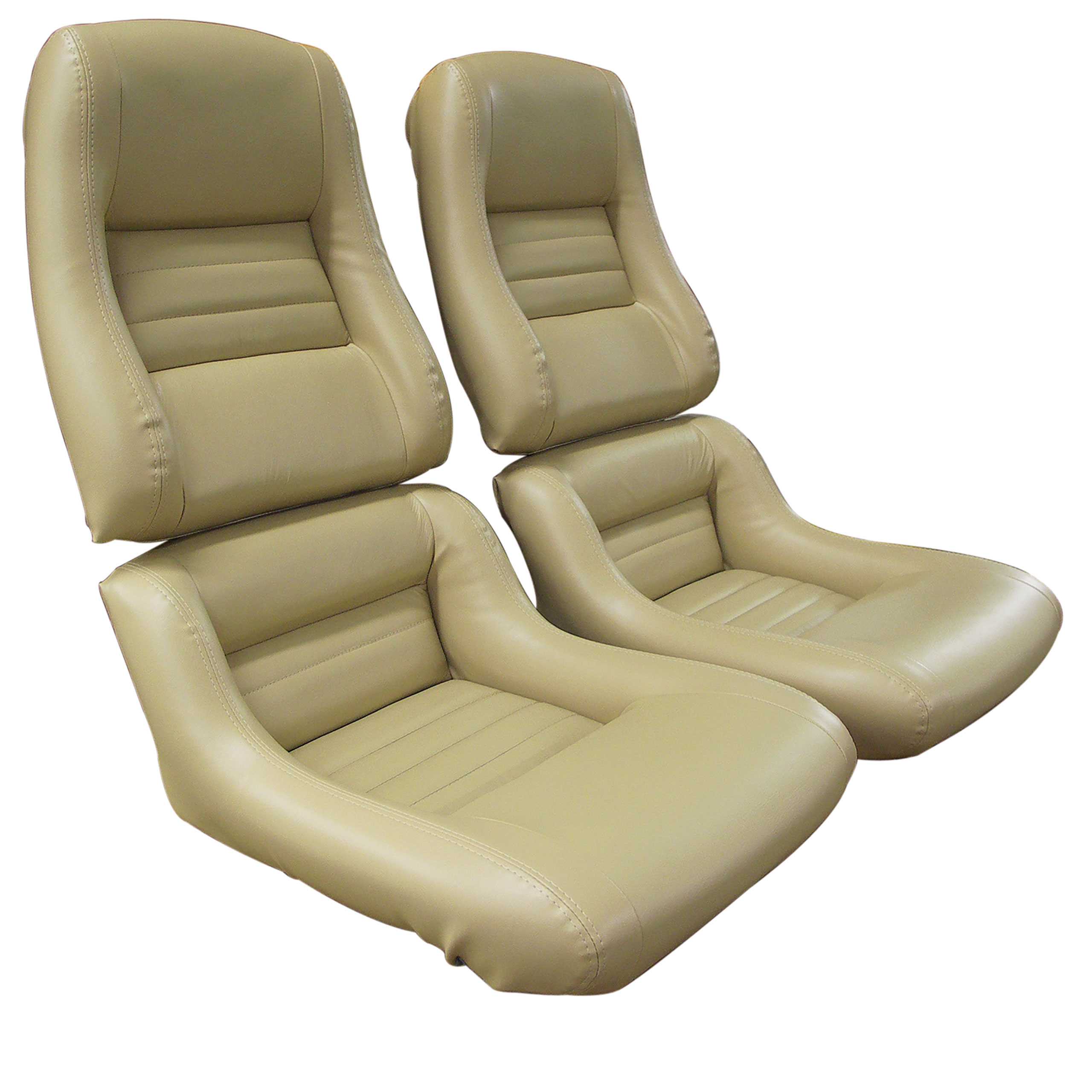 79-80 Corvette C3 422550 Mounted Leather Seat Covers Doeskin Lthr/Vnyl Original 4" Bolstr CA-423250 