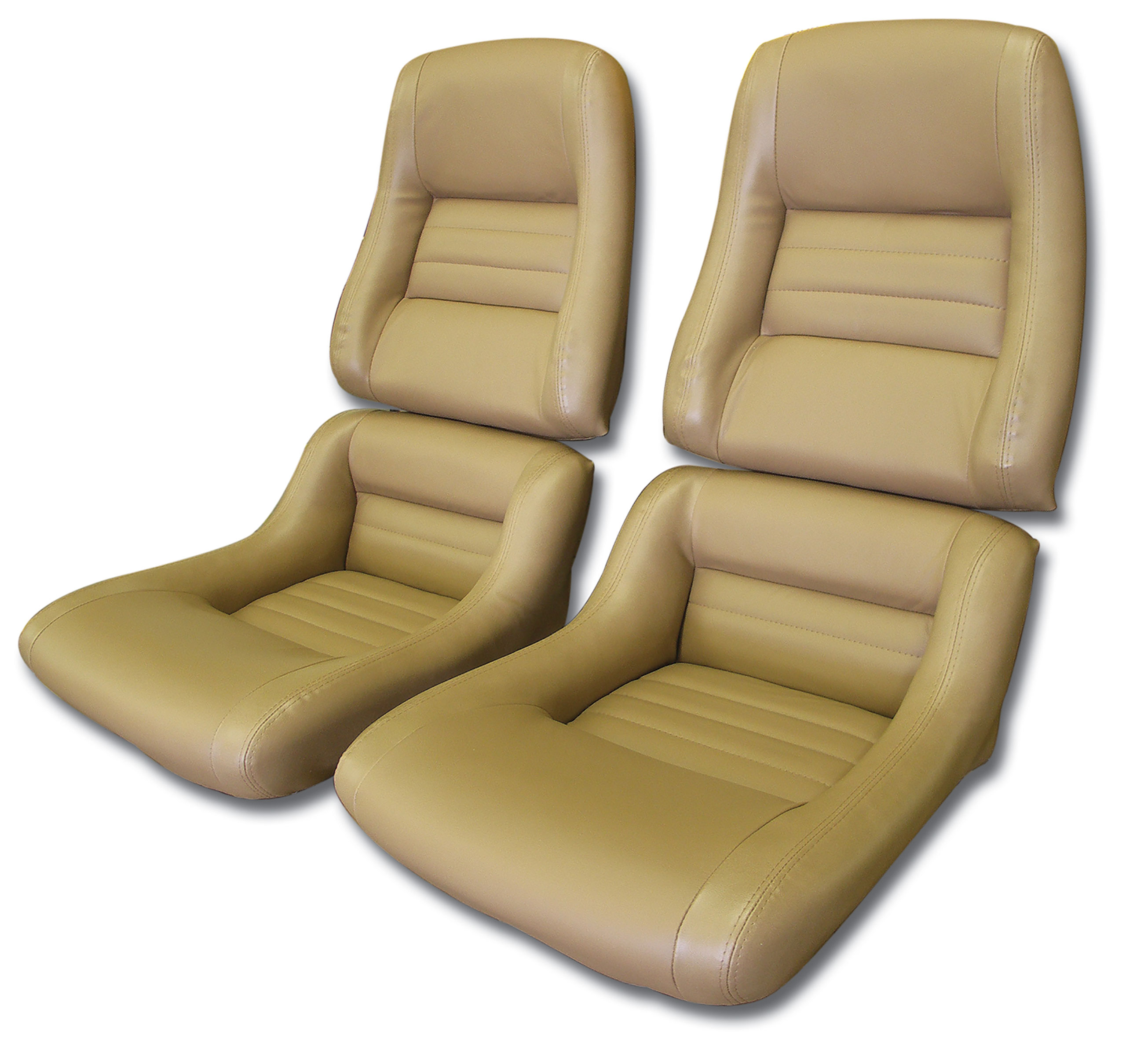 81-82 Corvette C3 Mounted Leather Seat Covers mel Lthr/Vnyl Original 4" Bolster CA-423258 