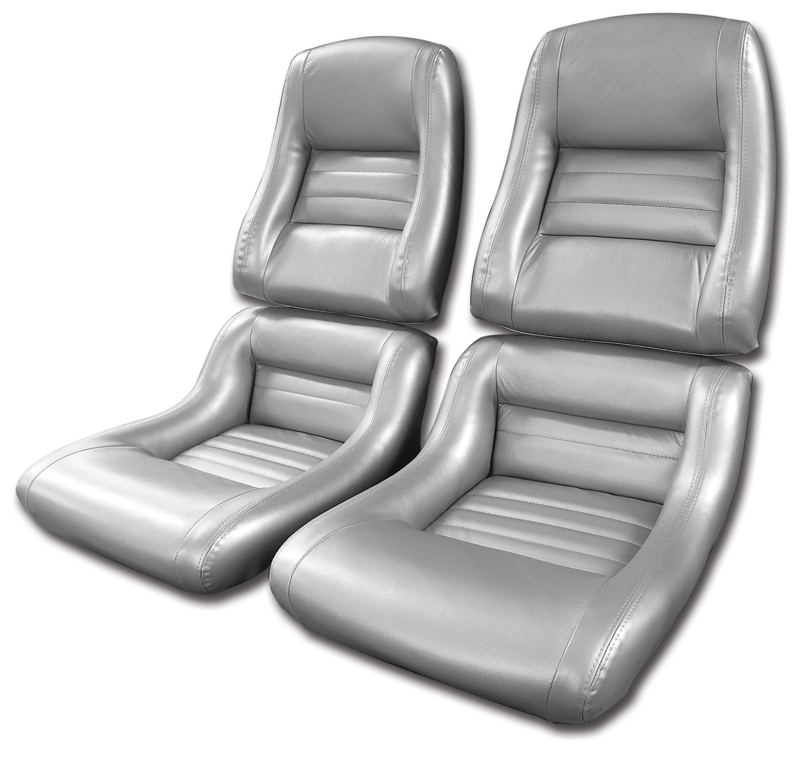  78 Corvette C3 Mounted Leathr Seat Covers Slvr Pace Lthr/Vnyl Original 2" Blstr CA-423262