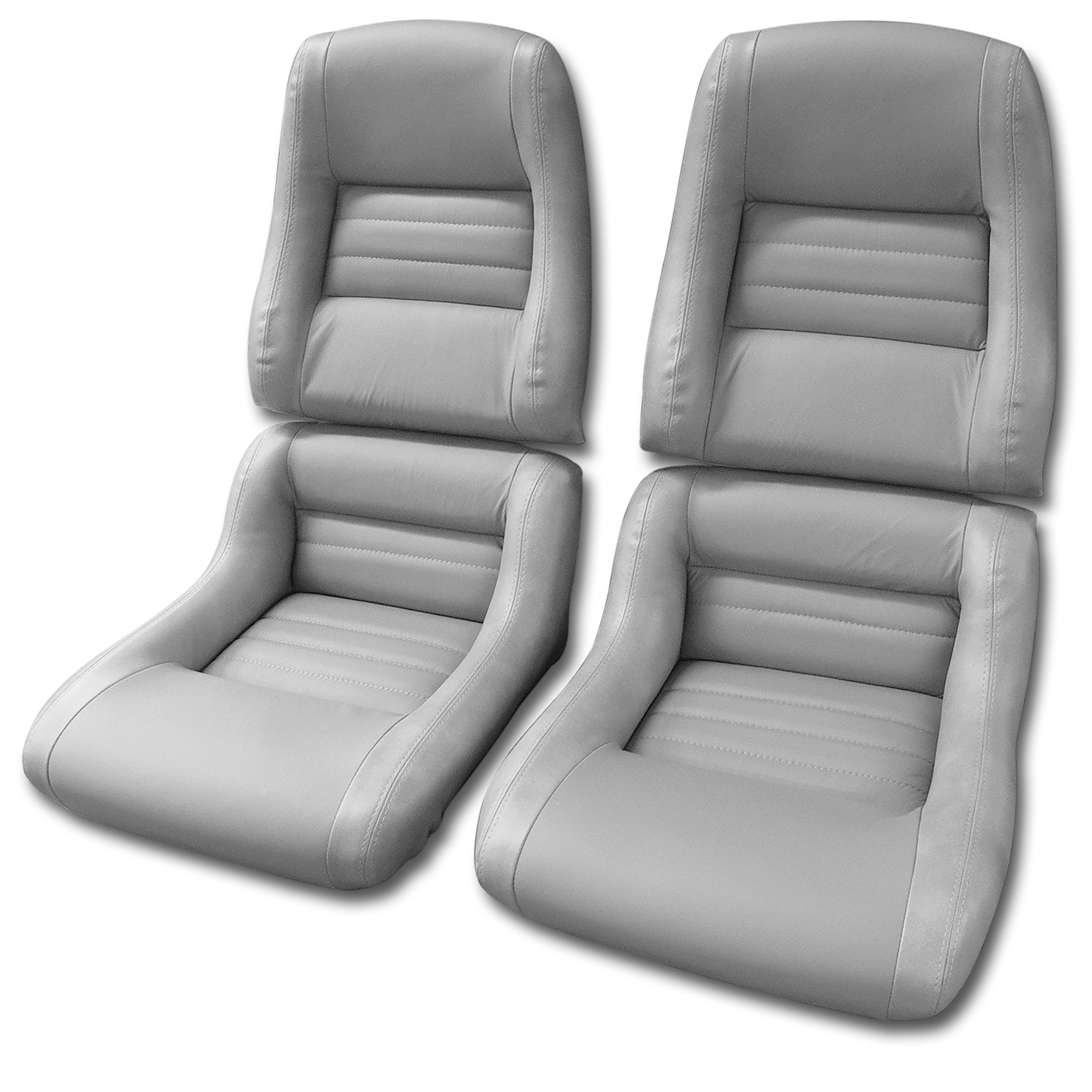 1982 Corvette C3 Mounted Leather Seat Covers Gray 2" Bolster CA-423268 
