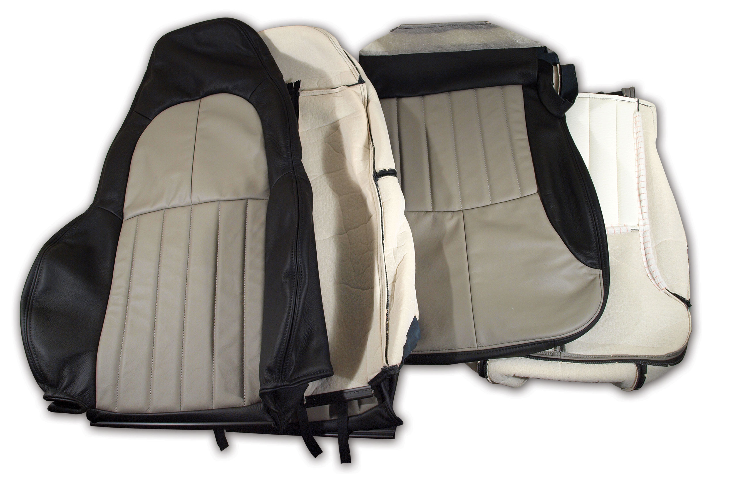 Custom Leather Seat Covers Standard Black & Gray For 1997-2004 Corvette