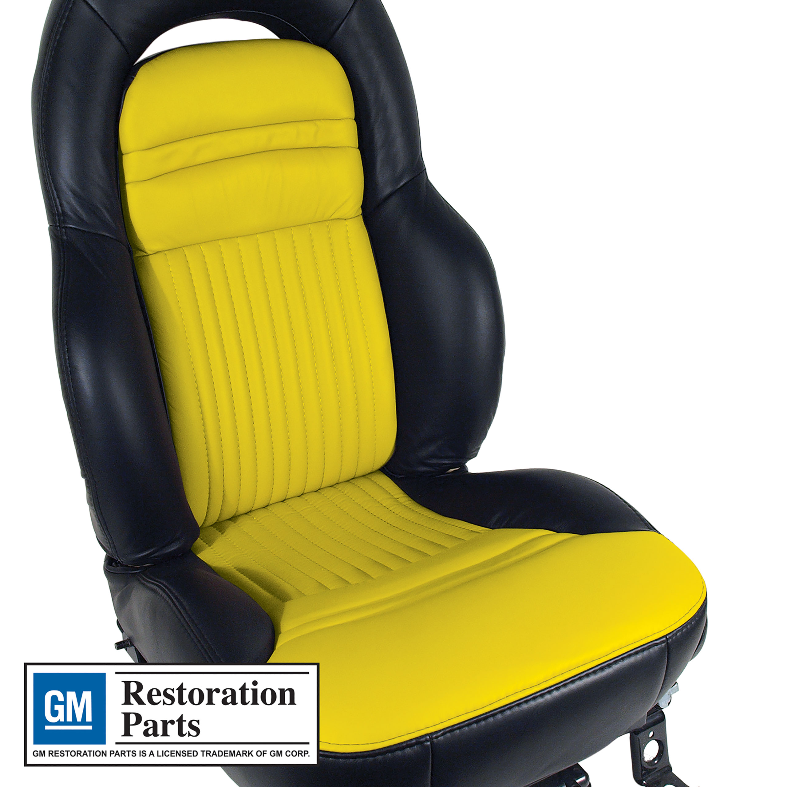 Custom 100% Leather Seat Covers Sport Black & Yellow For 1997-04 Corvette