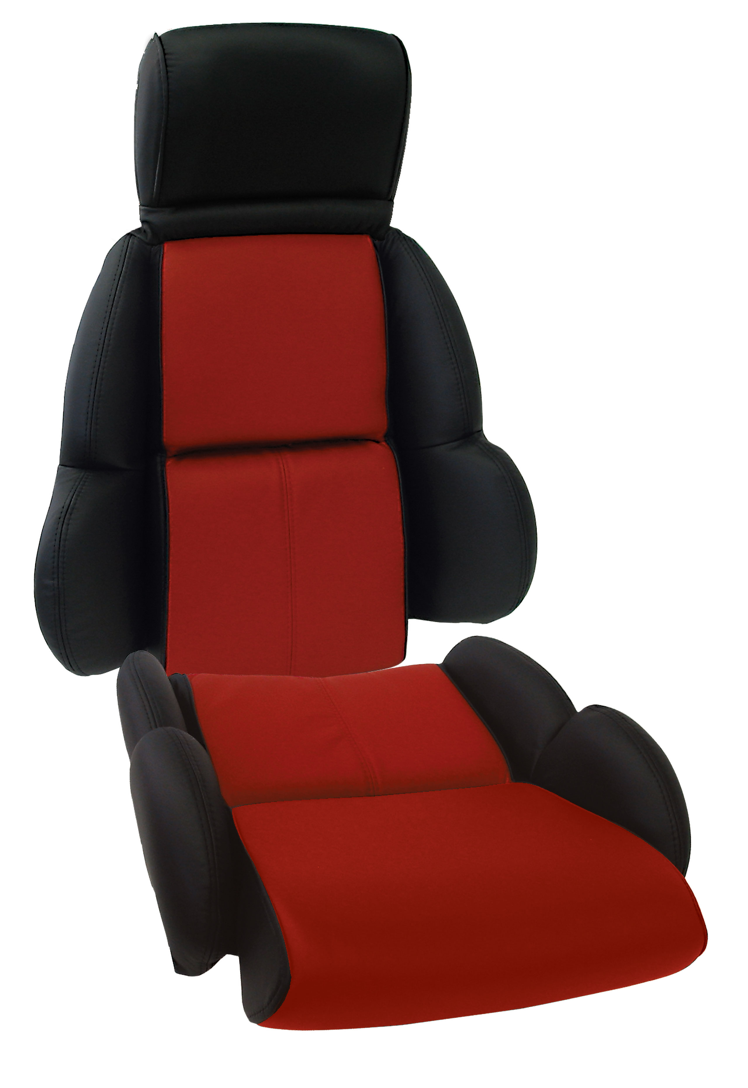 Custom 100% Leather Standard Seat Covers Black & Red For 1989-92 Corvette