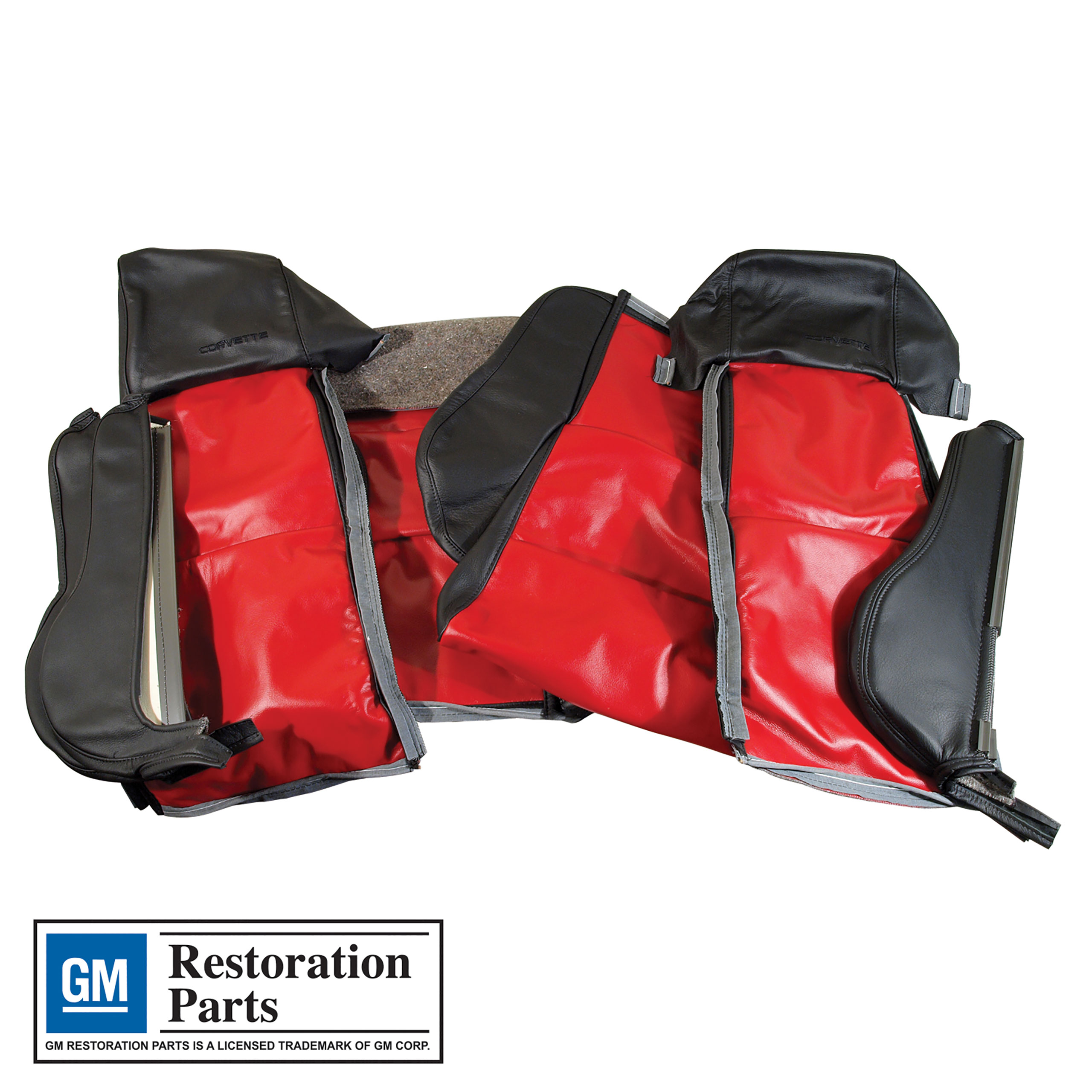 Custom 100% Leather Seat Covers Sport Black & Red For 1986-1988 Corvette