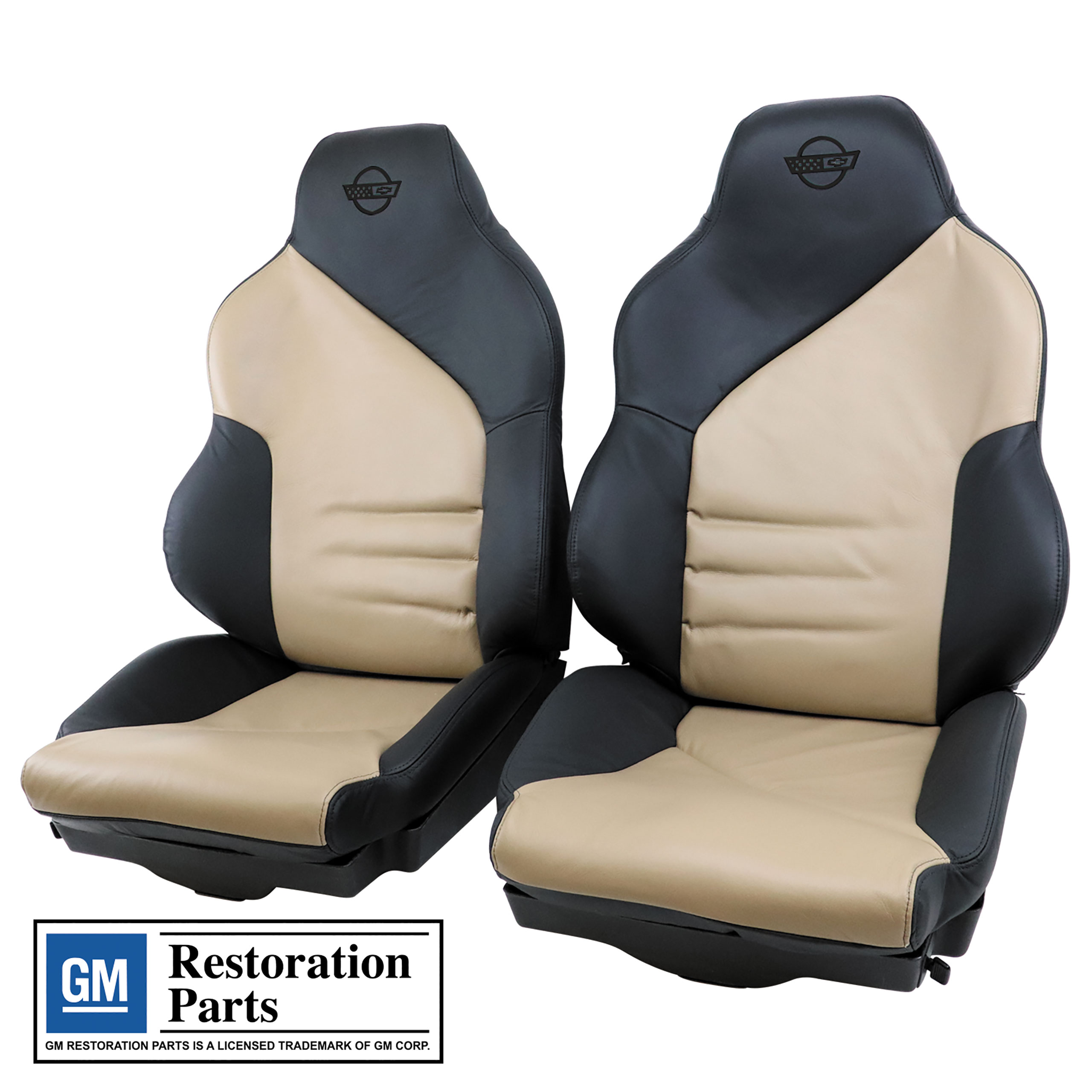 Reproduction 100% Leather Sport Seat Covers W/Foam Beige For 94-96 Corvette