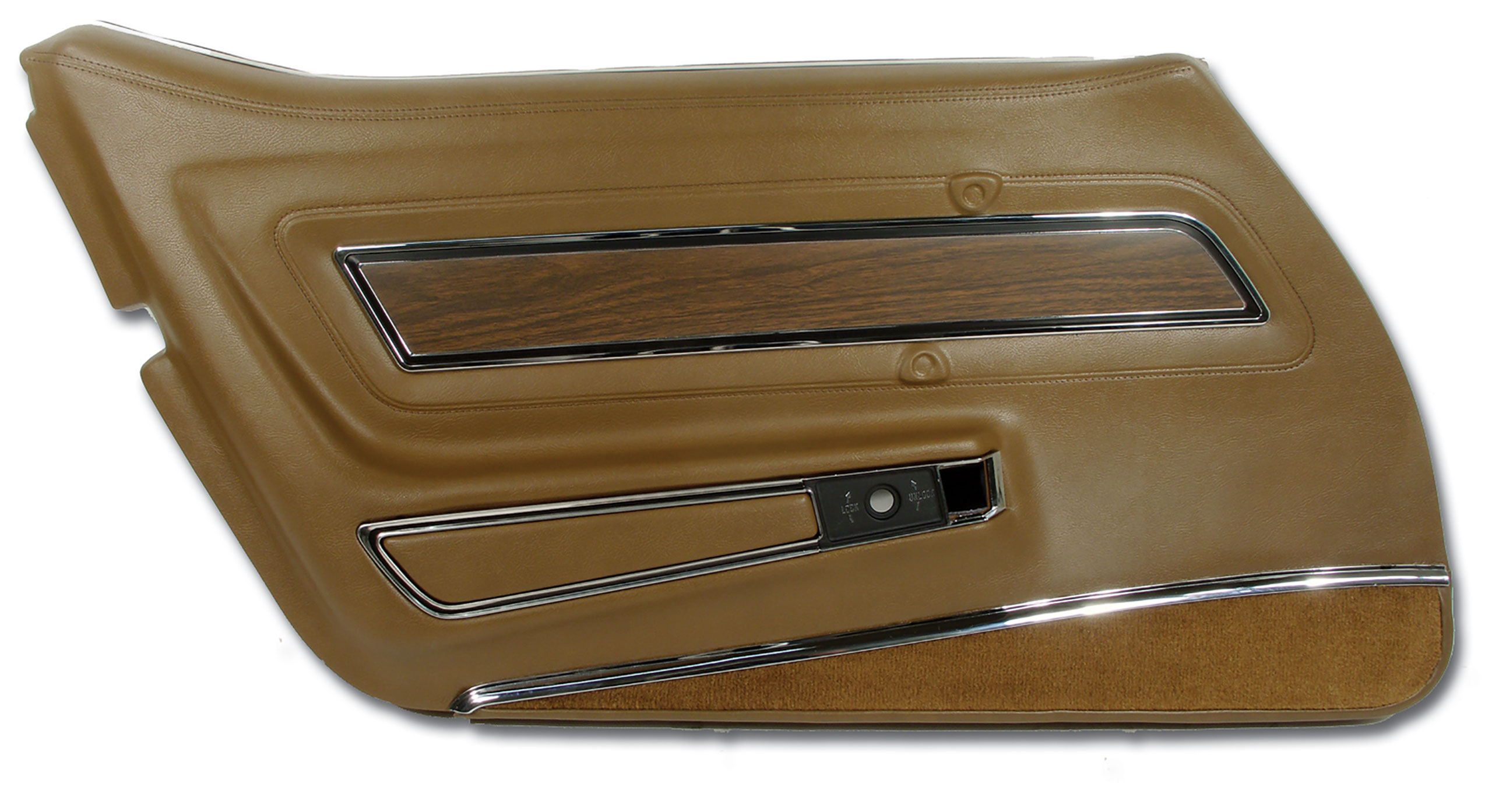 1970-1972 Corvette C3 Door Panel- Dark Saddle Deluxe LH CA-442553 