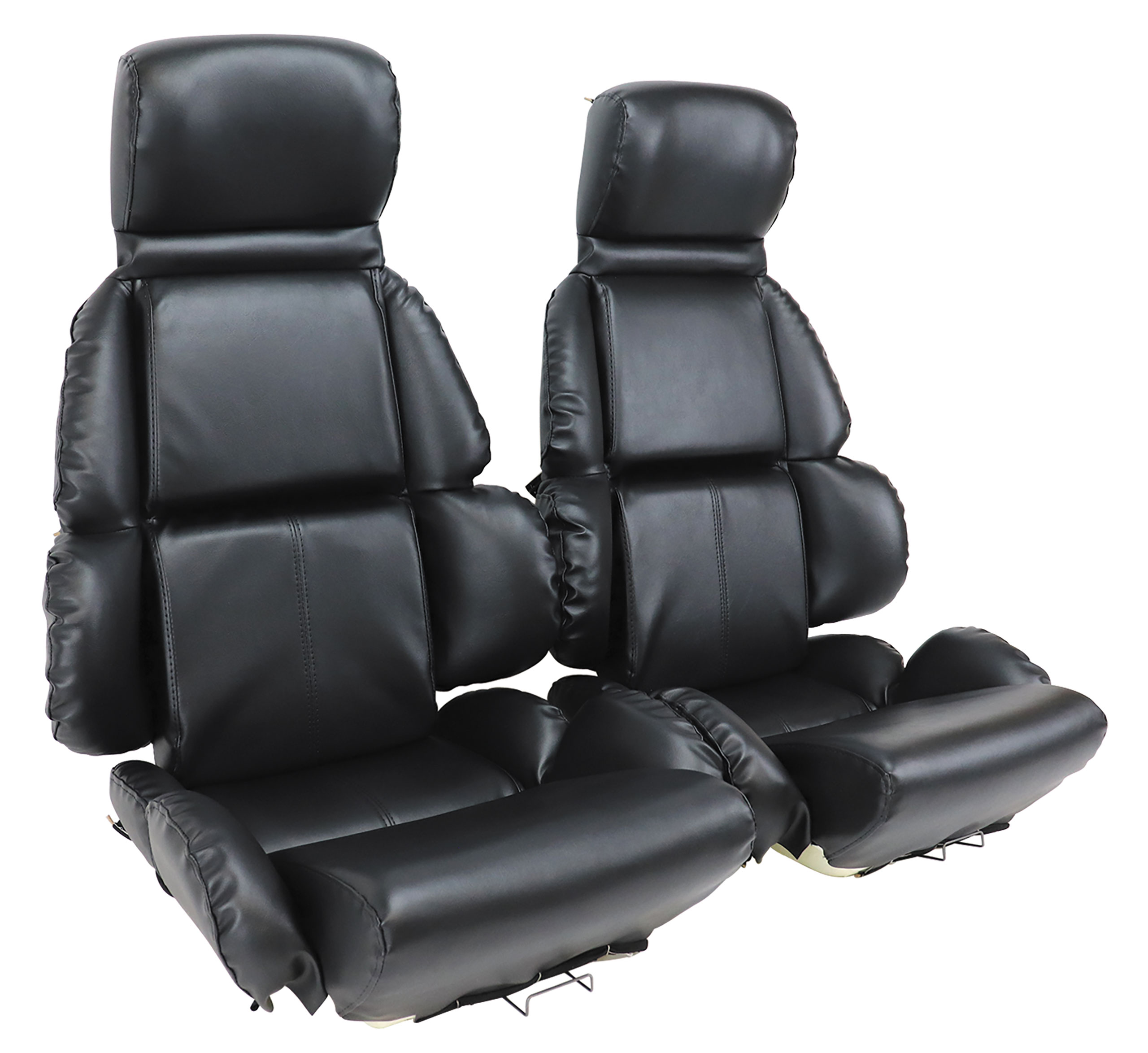 1993 Corvette C4 Mounted "Leather-Like" Vinyl Seat Covers Black Standard CA-448920 