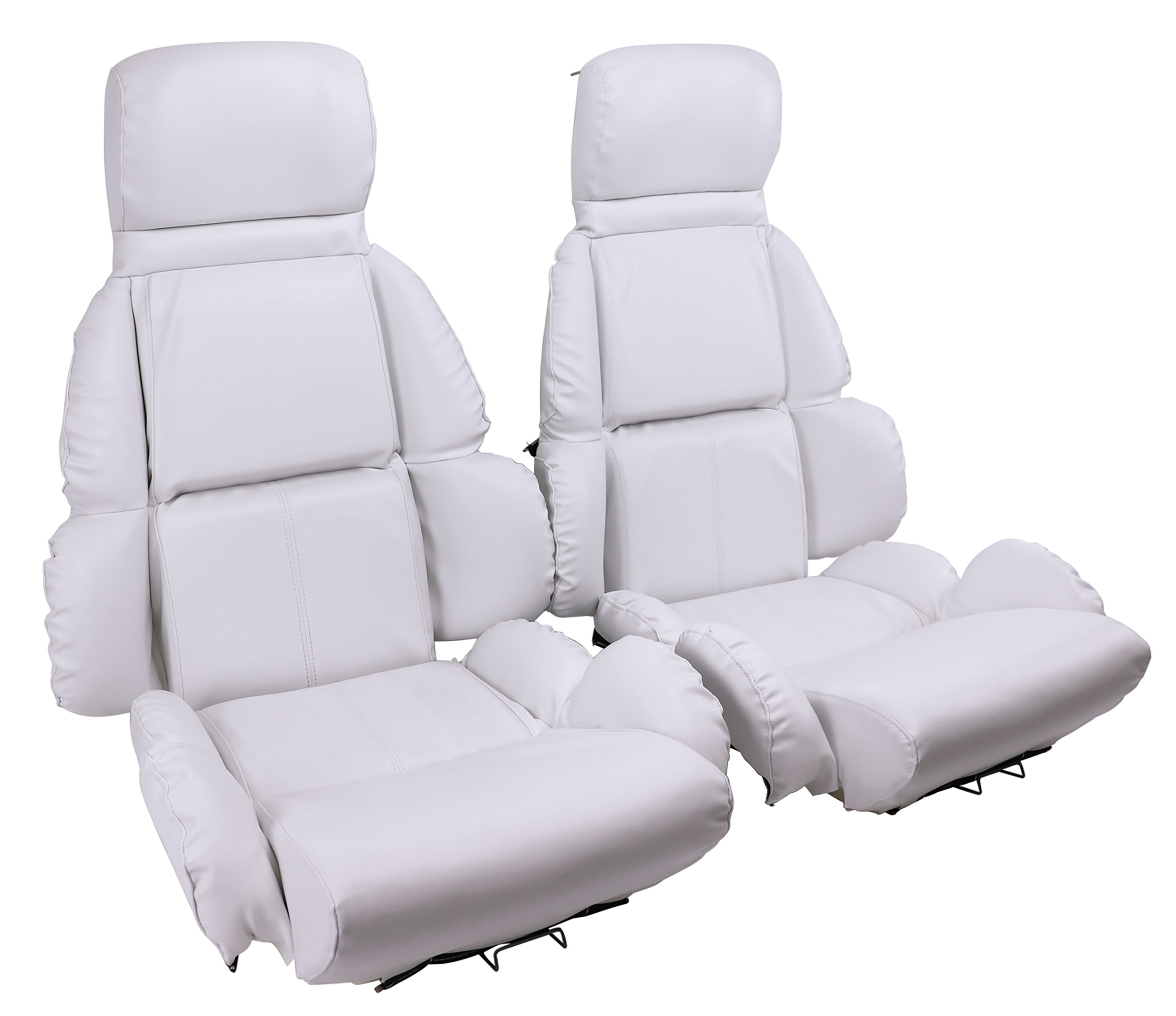 1993 Corvette C4 Mounted "Leather-Like" Vinyl Seat Covers White Standard CA-448983 