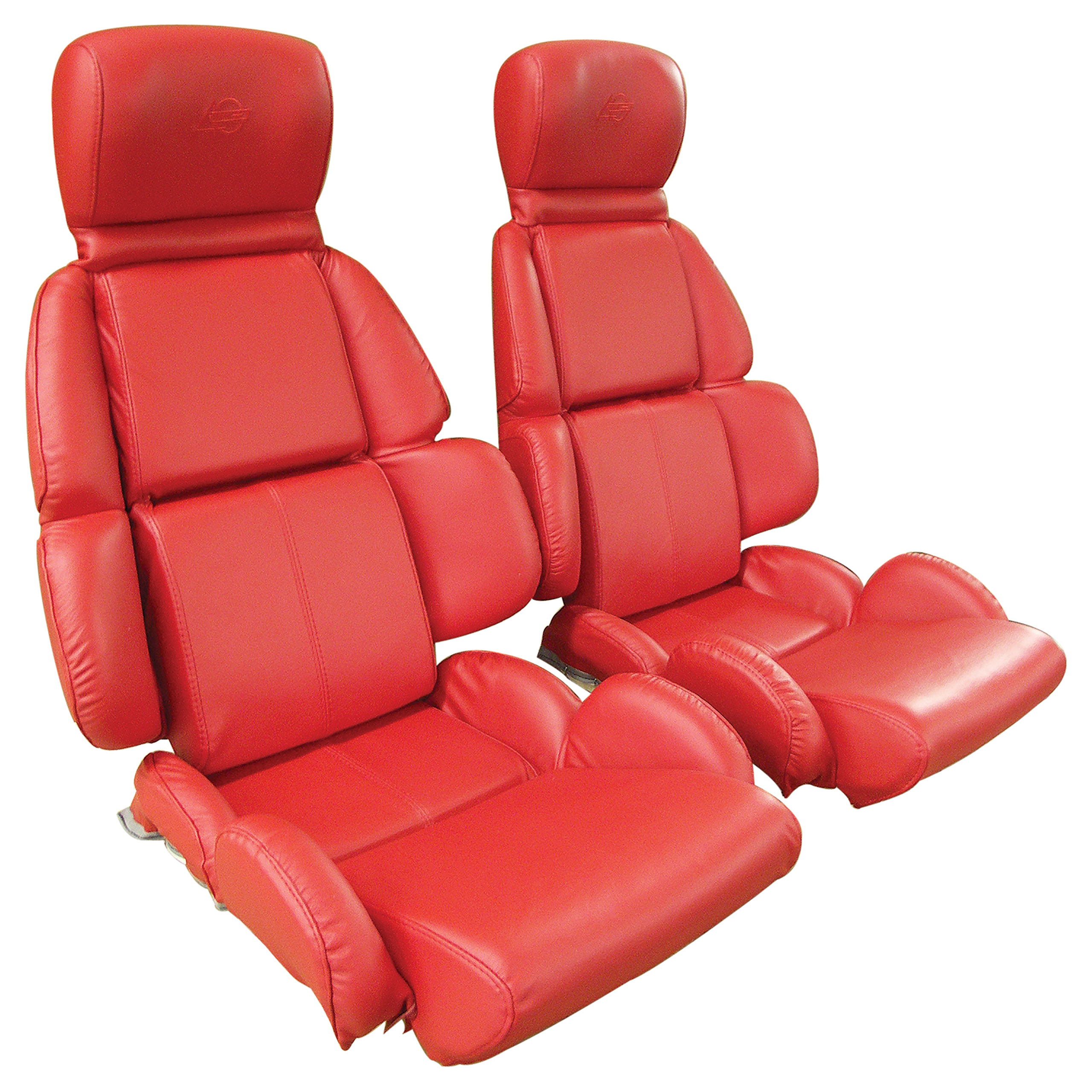 1993 Corvette C4 Mounted "Leather-Like" Vinyl Seat Covers Red Standard CA-448985
