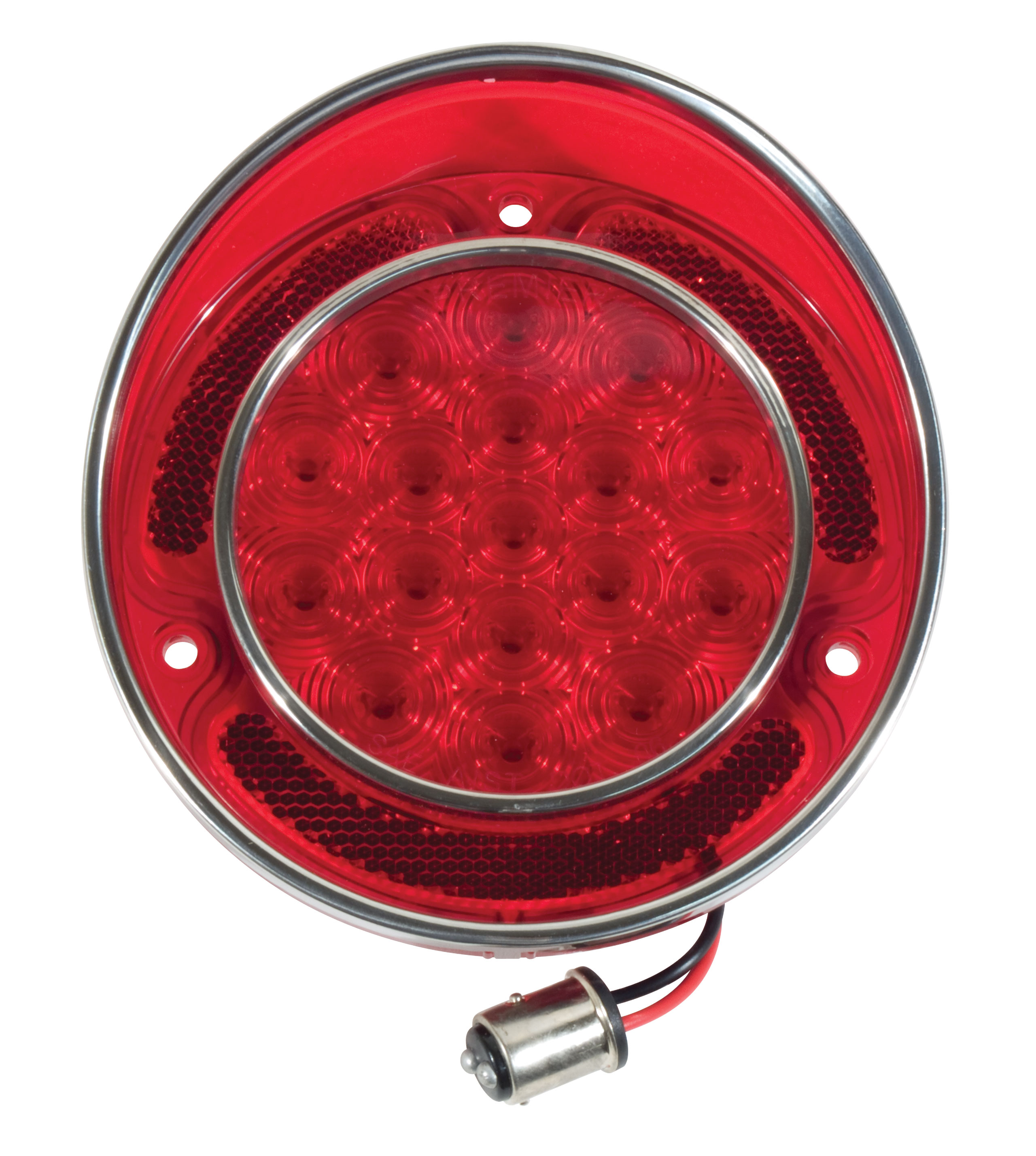 LED Tail Light W/SS Rim - Red For 1968-1973 Corvette