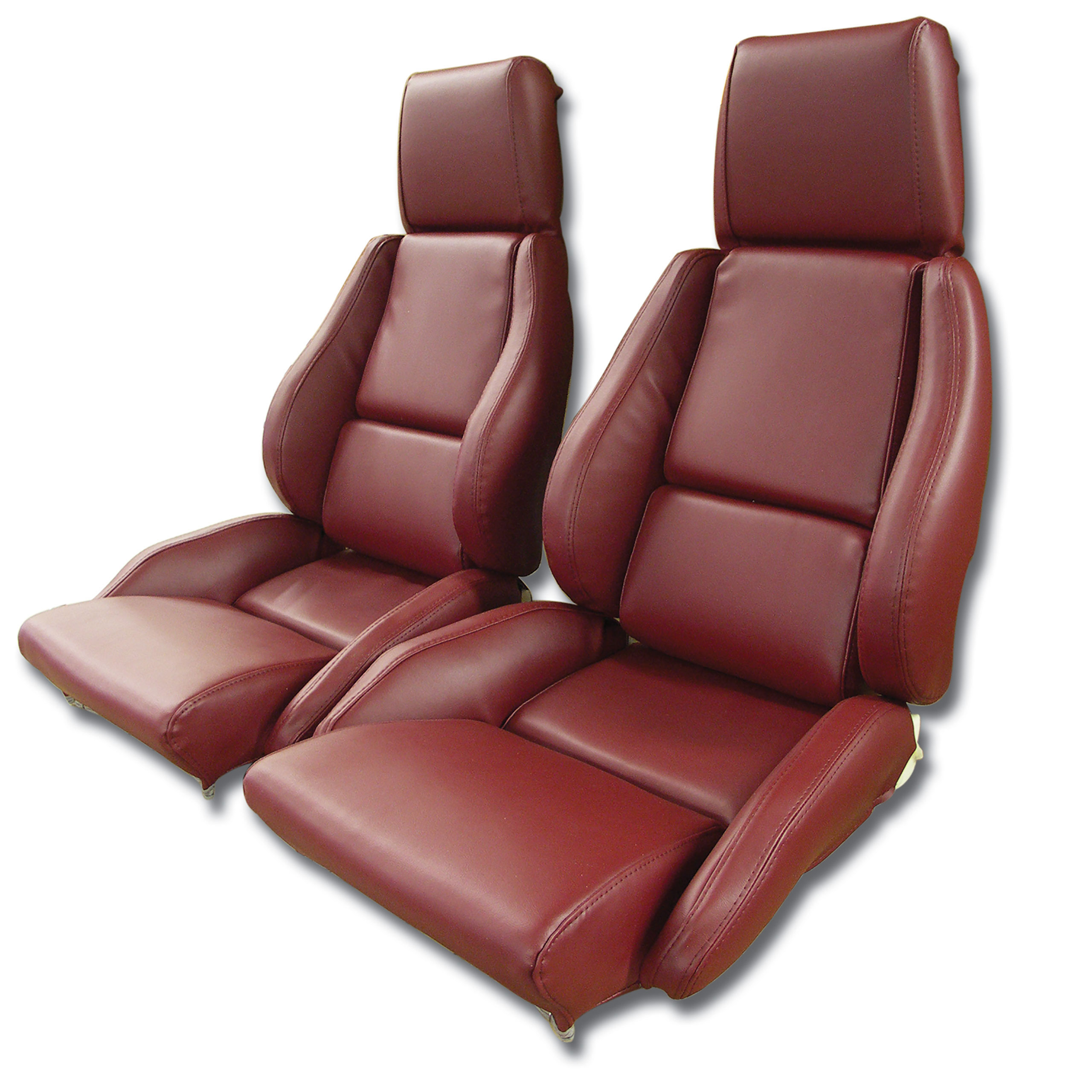 84-85 Corvette C4 468427 OE Style 100% Leather Standard Seat Covers W/O Perforated Inserts Red CA-468727 