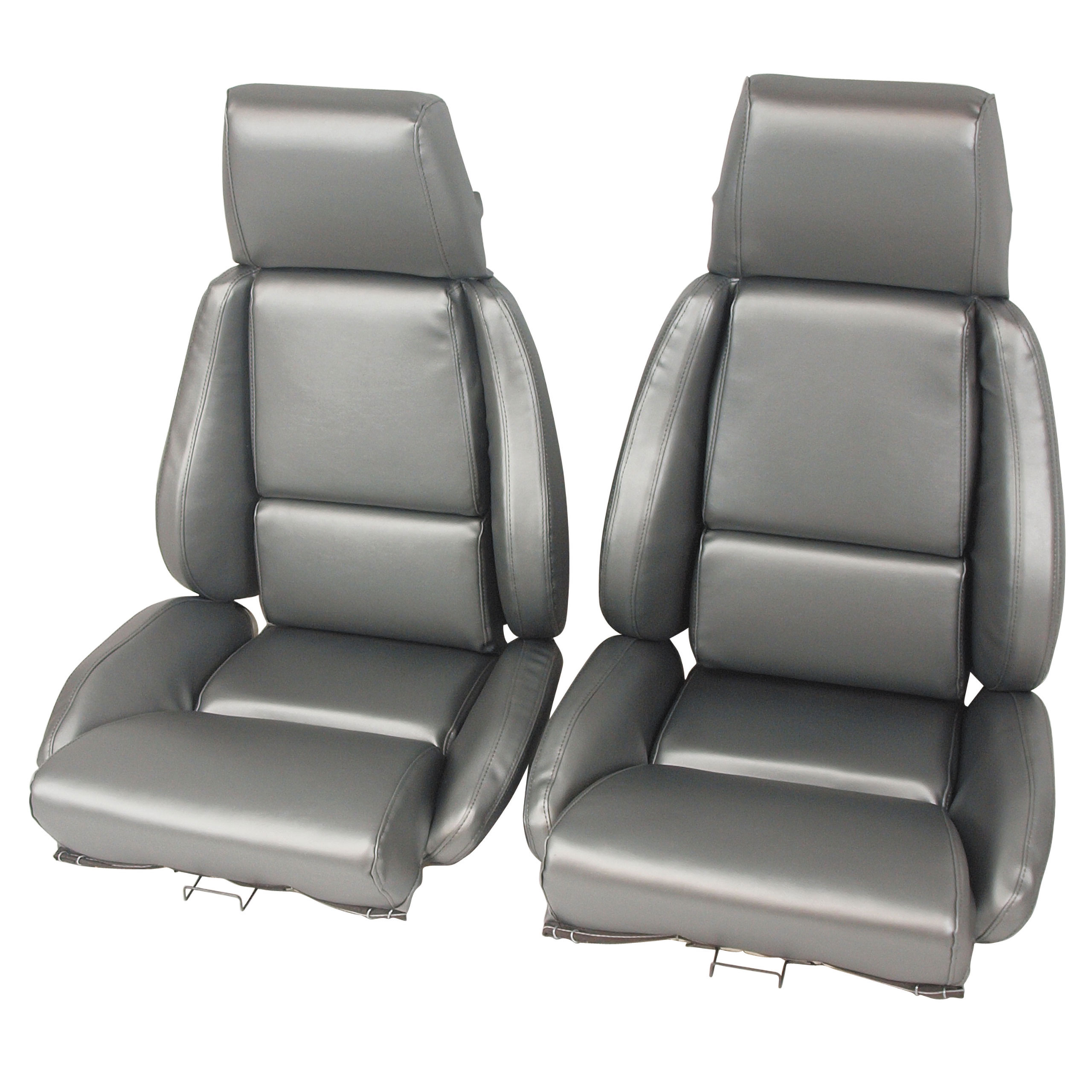 84-87 Corvette C4 468469 OE Style 100% Leather Standard Seat Covers W/O Perforated Inserts Gray CA-468769 