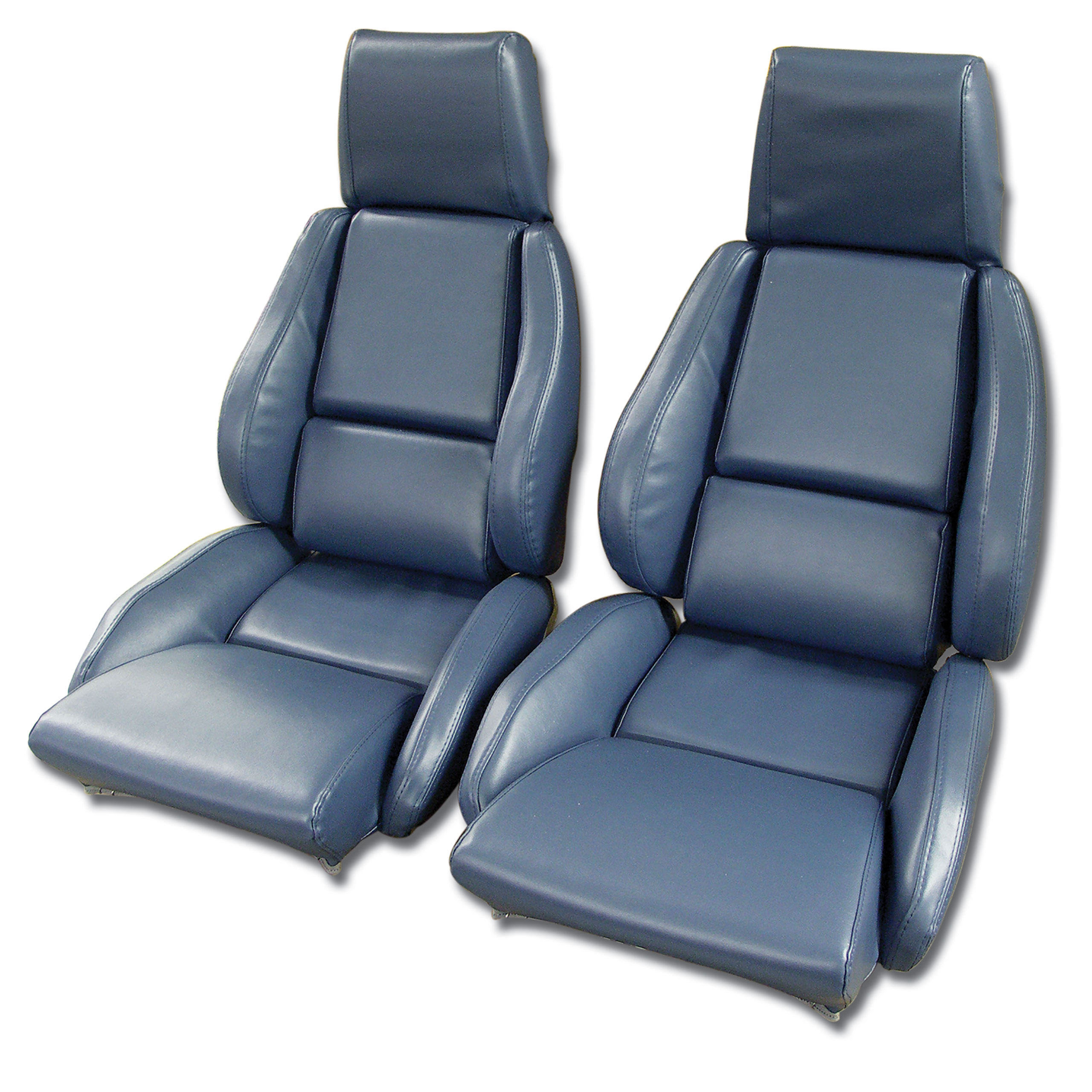 84-85 Corvette C4 468470 OE Style 100% Leather Standard Seat Covers W/O Perforated Inserts Blue CA-468770 