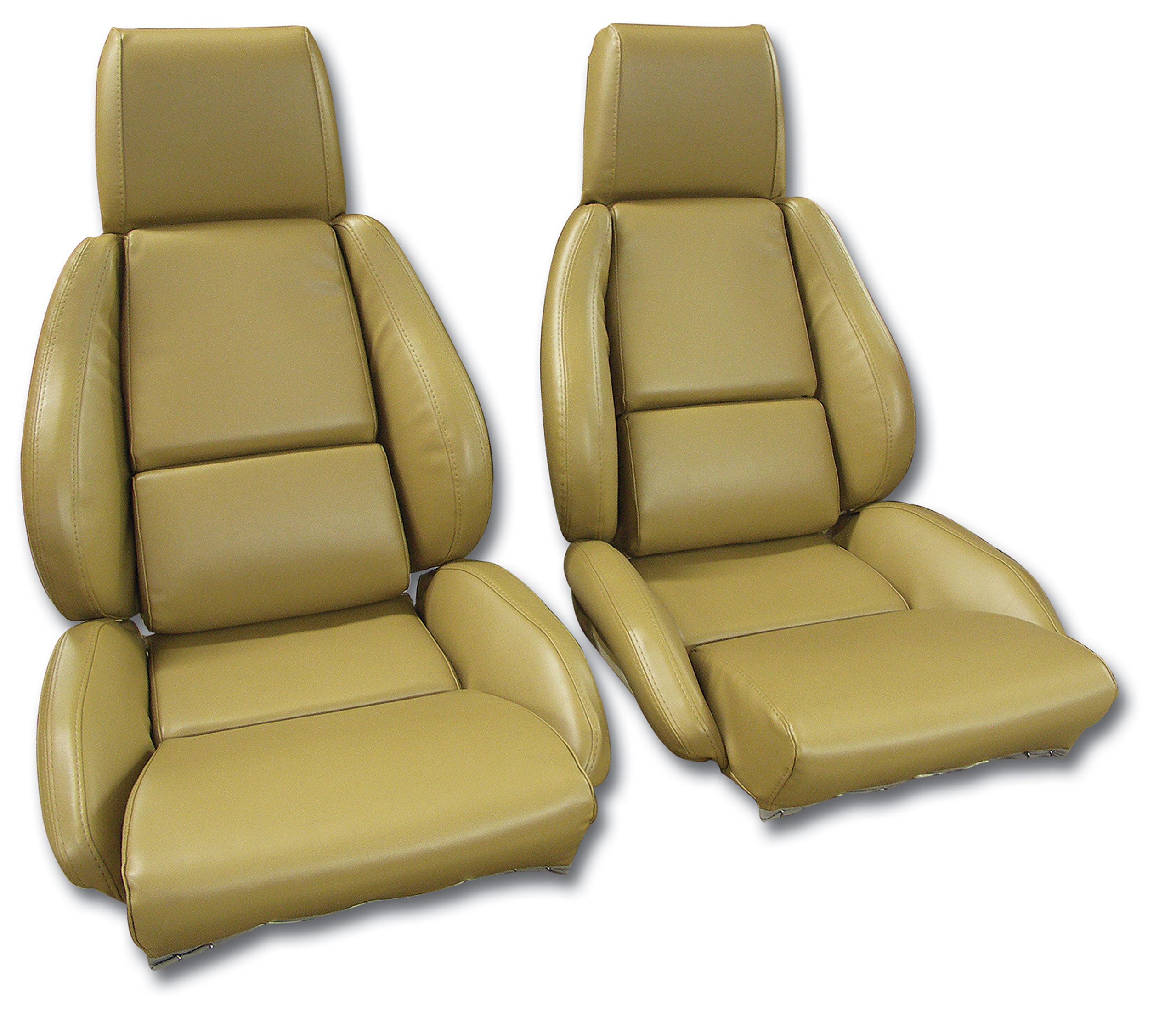 84-87 Corvette C4 468472 OE Style 100% Leather Standard Seat Covers W/O Perforated Inserts Saddle CA-468772 
