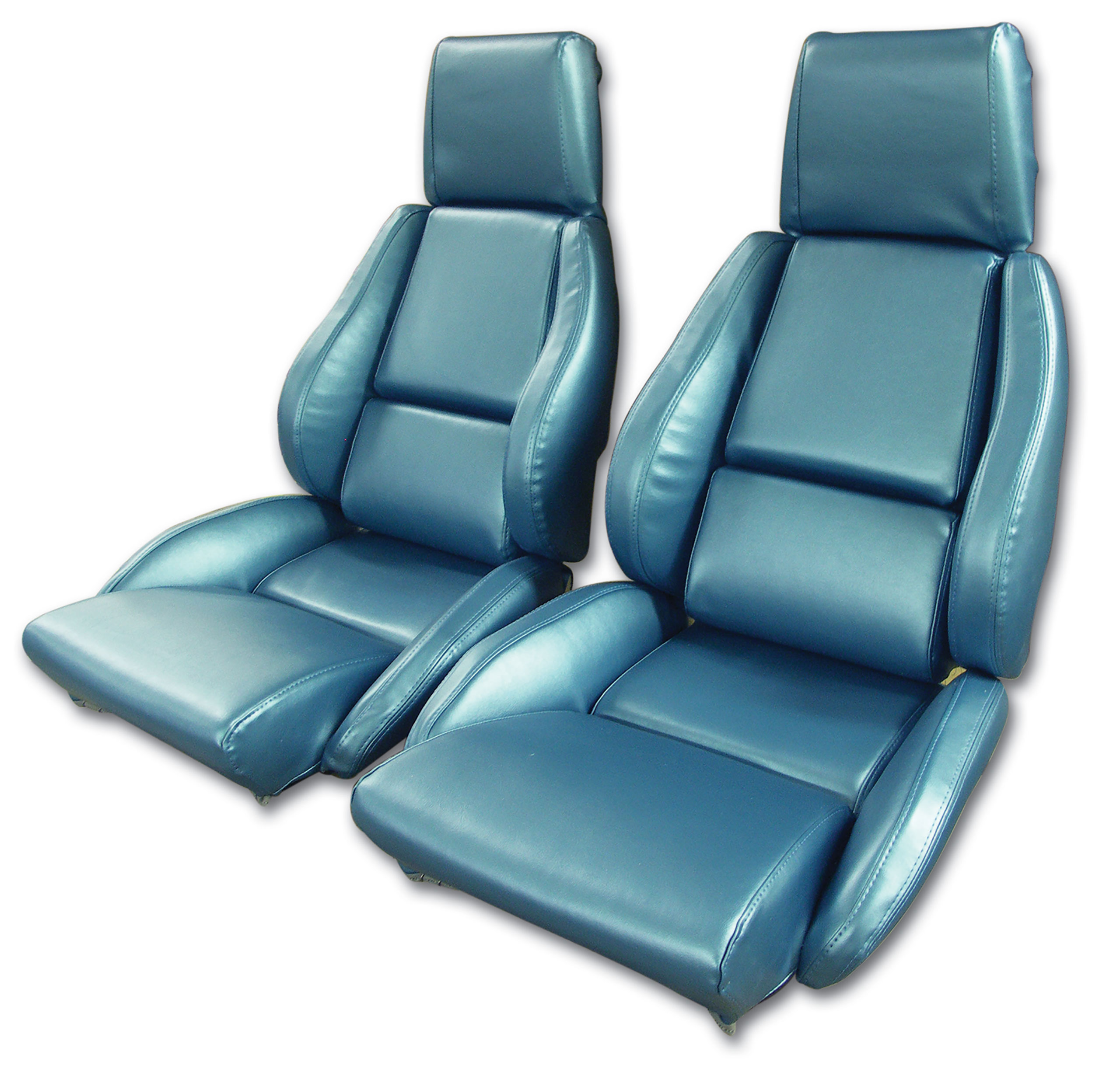 86-88 Corvette C4 468474 OE Style 100% Leather Standard Seat Covers W/O Perforated Inserts Blue CA-468774 