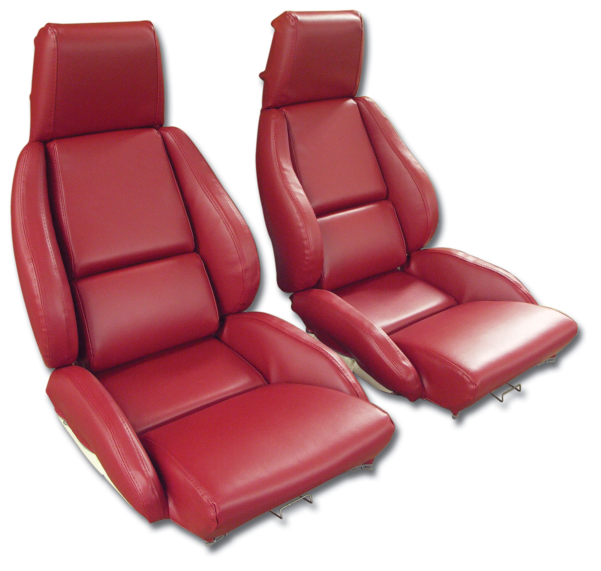 86-88 Corvette C4 468475 OE Style 100% Leather Standard Seat Covers W/O Perforated Inserts Red CA-468775 