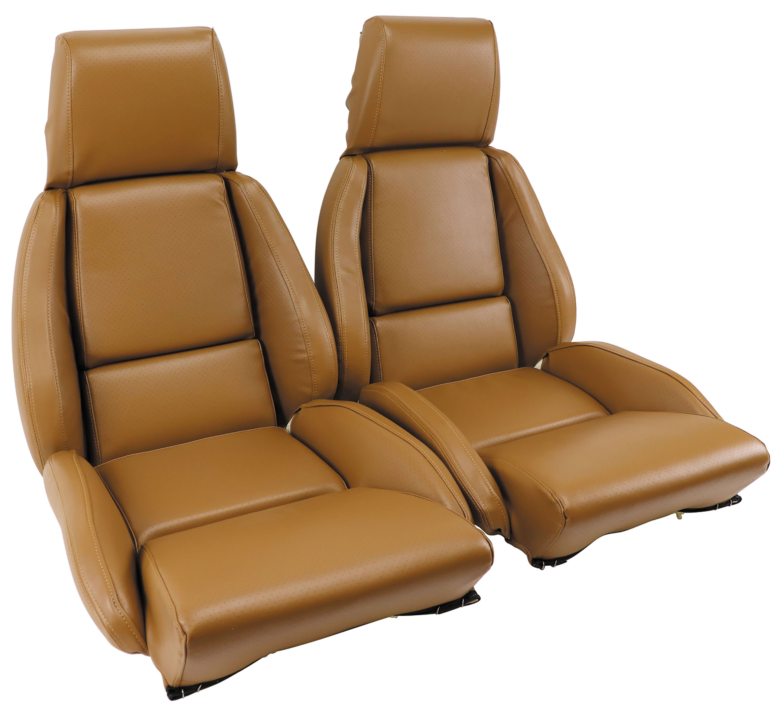 88 Corvette C4 OE Style Leather-Like Standard Seat Covers W/O Perforated Inserts Saddle CA-468778 