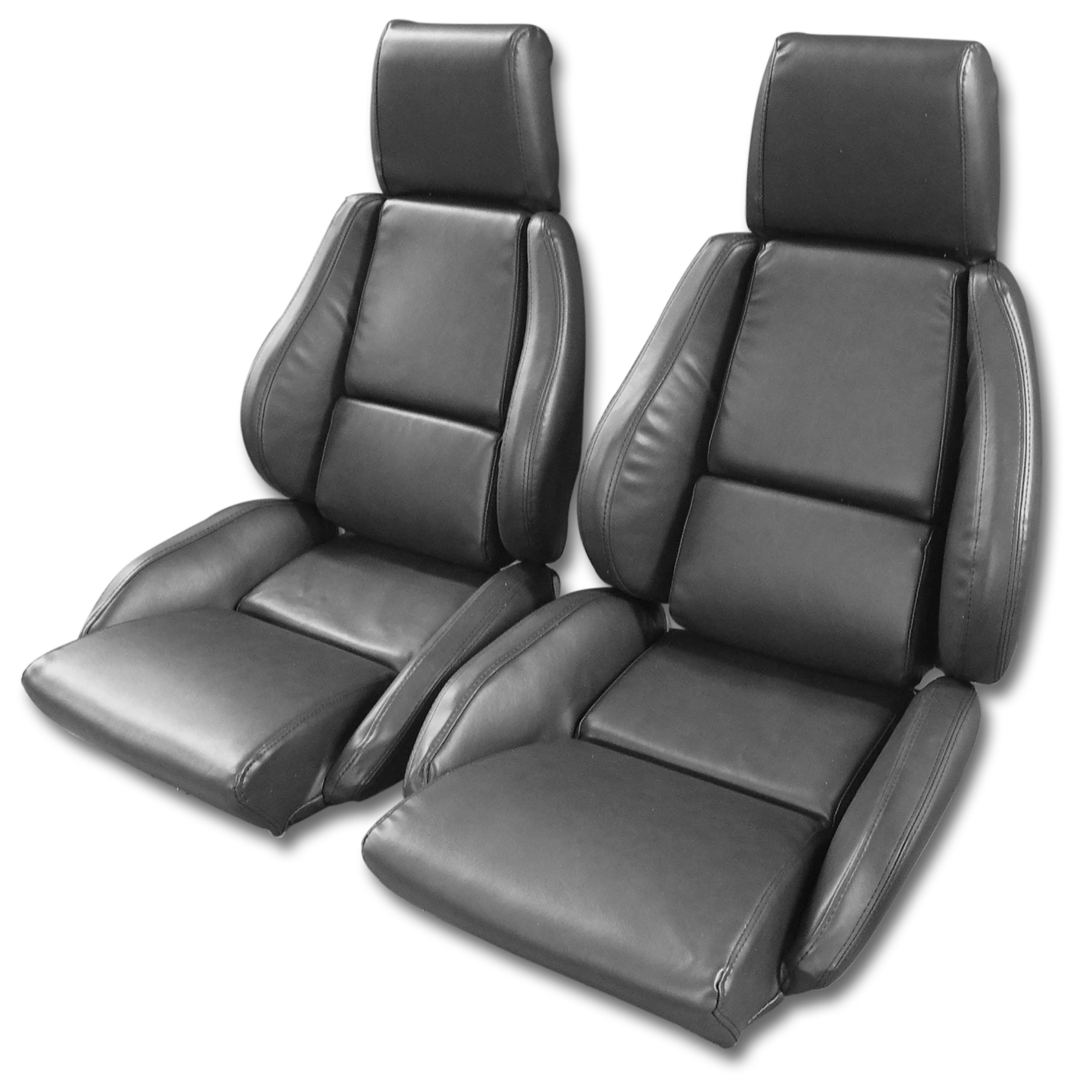 84-87 Corvette C4 468669 OE Style 100% Leather Sport Seat Covers W/O Perforated Inserts Gray CA-468822 